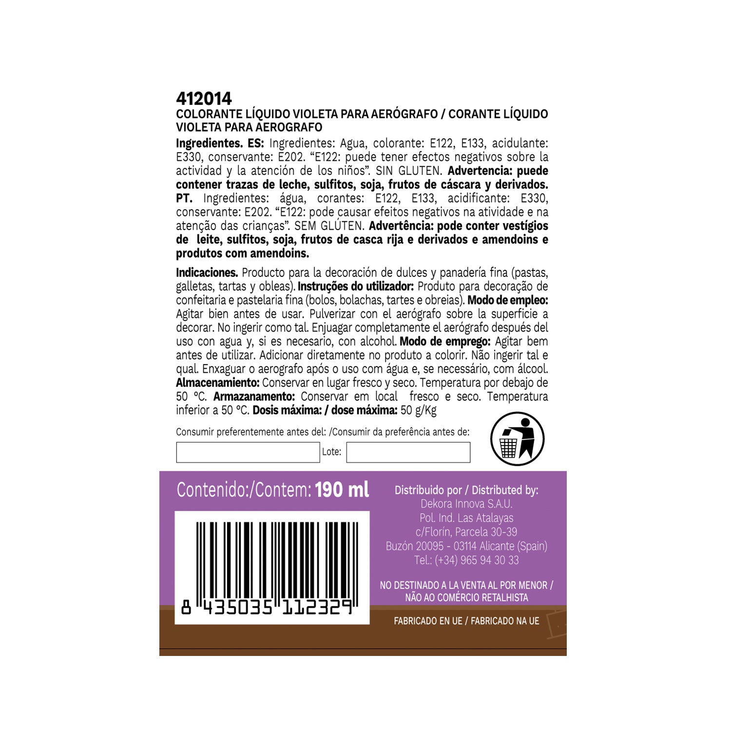COLORANTE VIOLETA AEROGRAFO