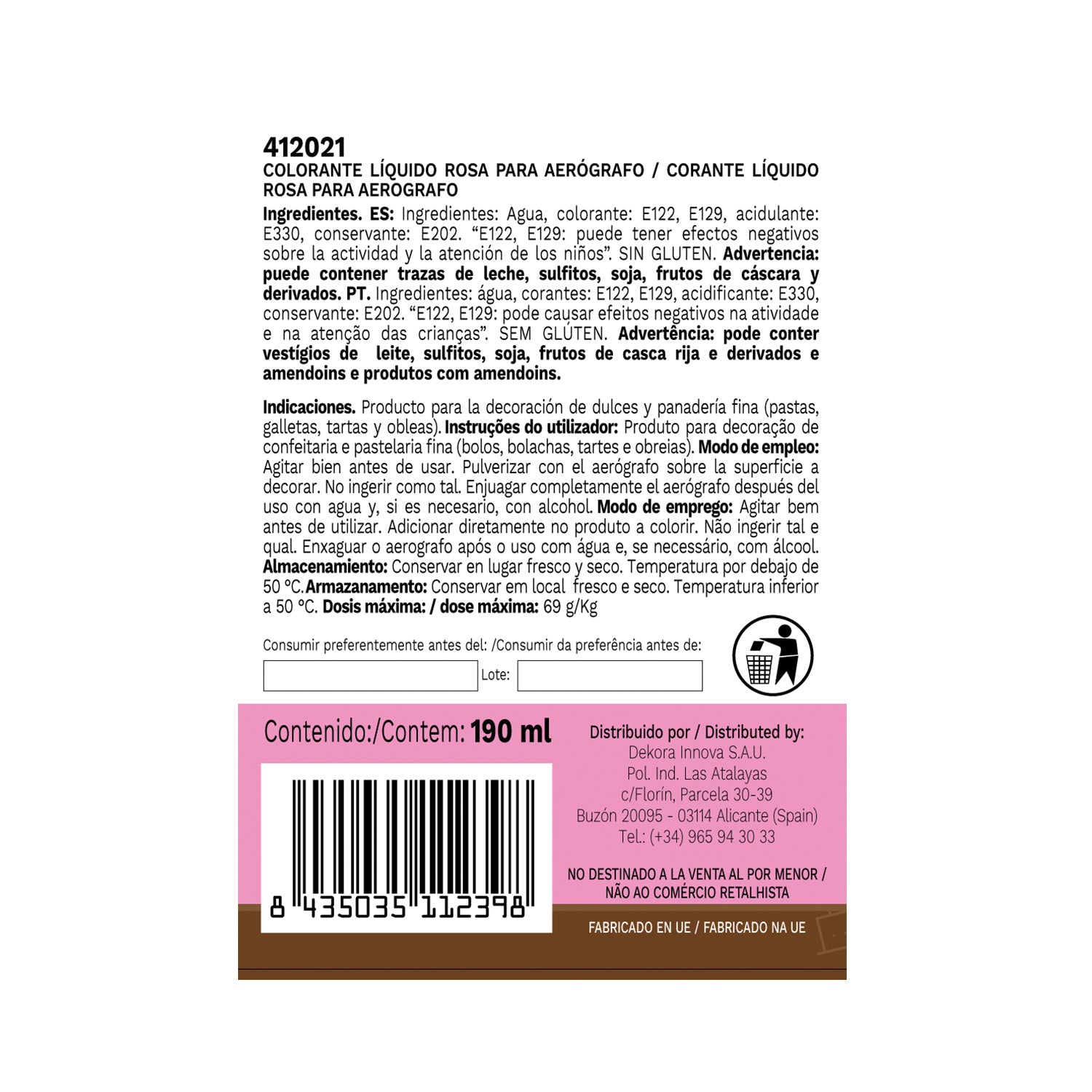 COLORANTE ROSA AEROGRAFO