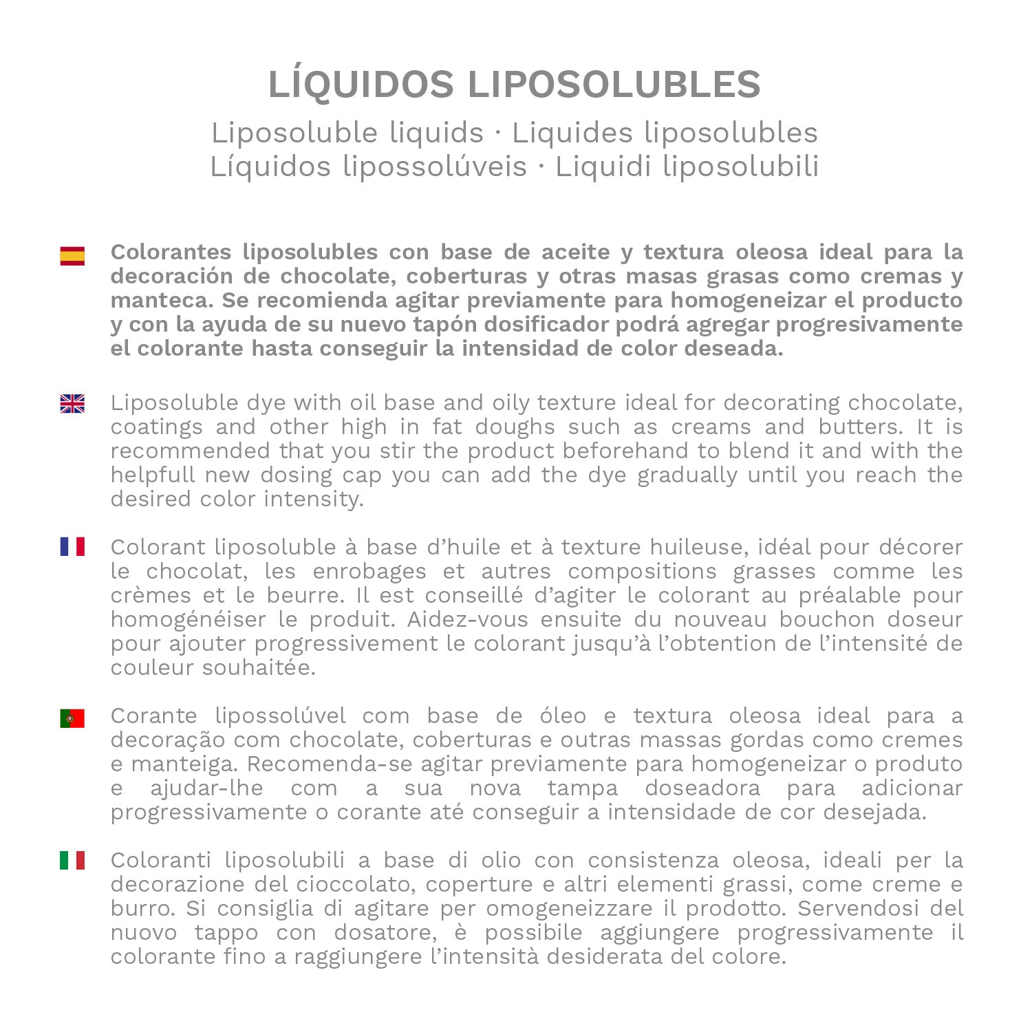 COLORANTE ALIMENTARIO LÍQUIDO LIPOSOLUBLE VERDE 100 GR