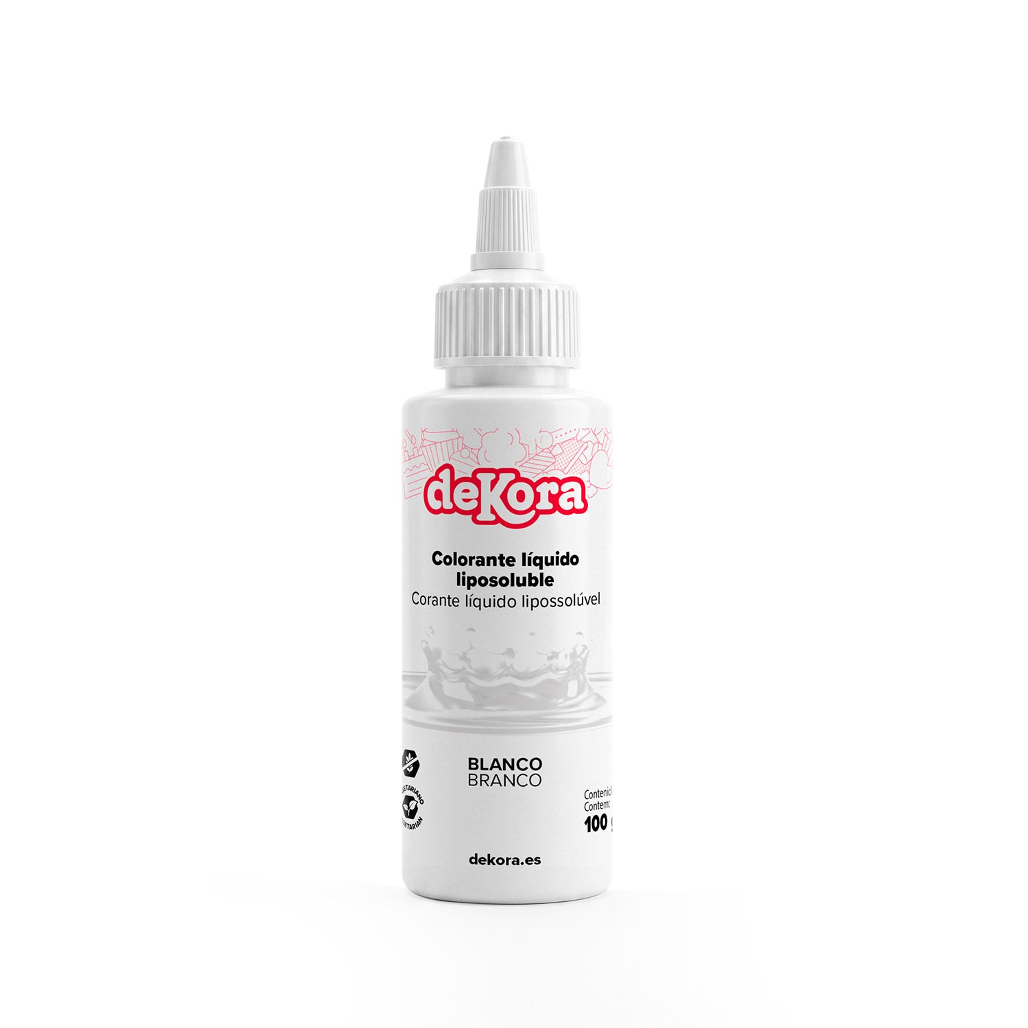 COLORANTE ALIMENTARIO LÍQUIDO LIPOSOLUBLE BLANCO 100GR SIN E171