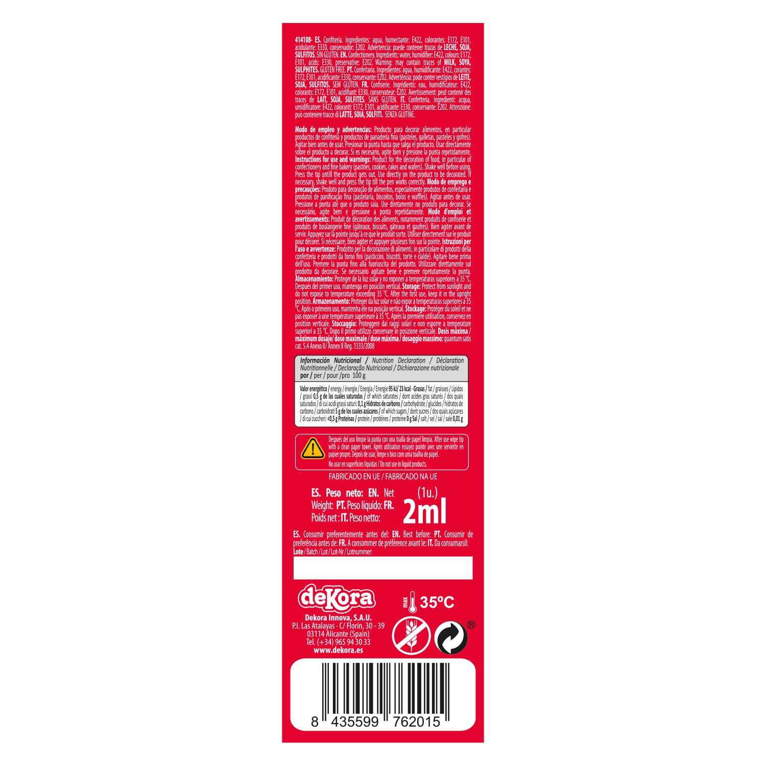 ROTULADOR DE TINTA COMESTIBLE ORO PERLADO