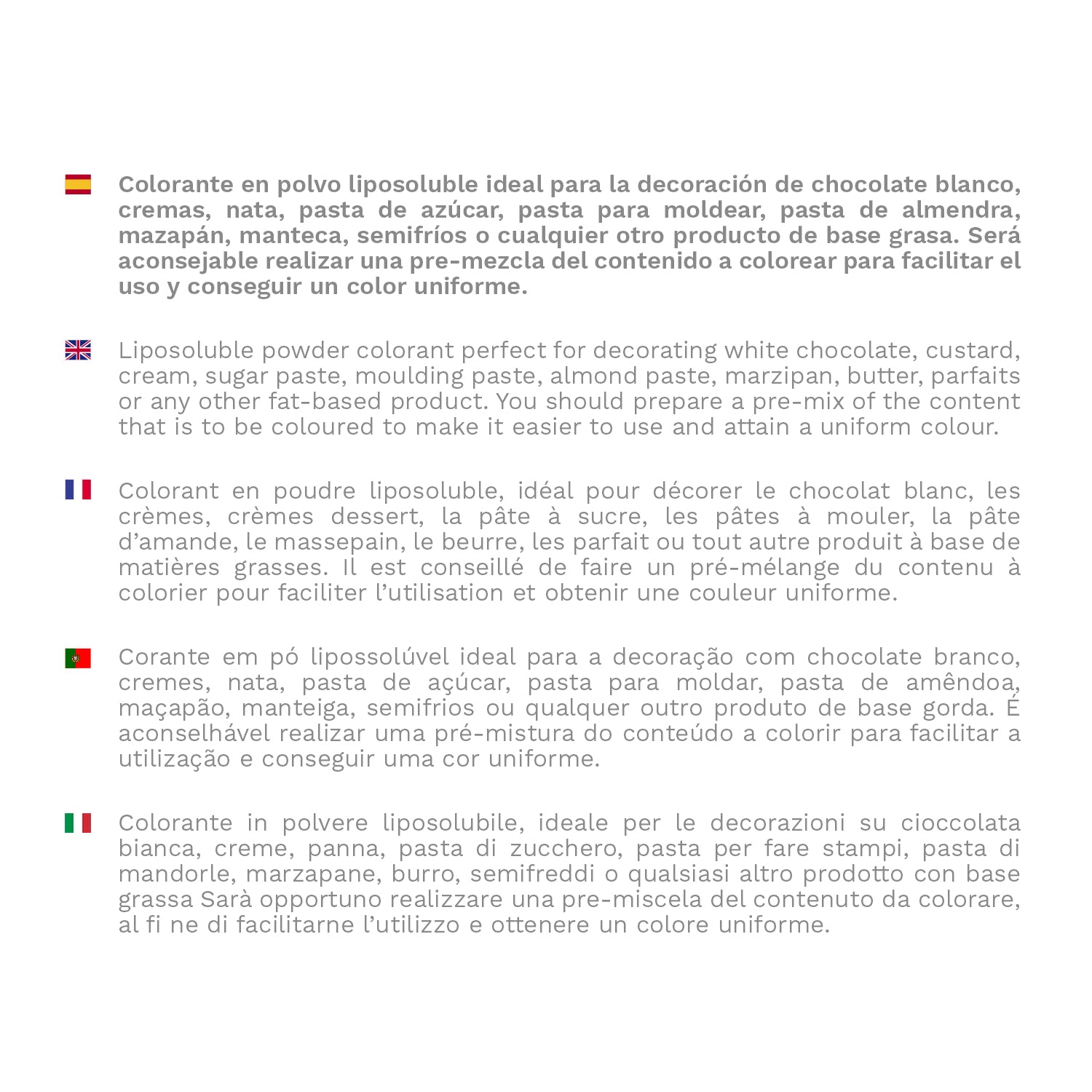 COLORANTE POLVO LIPOSOLUBLE ROSA 25G