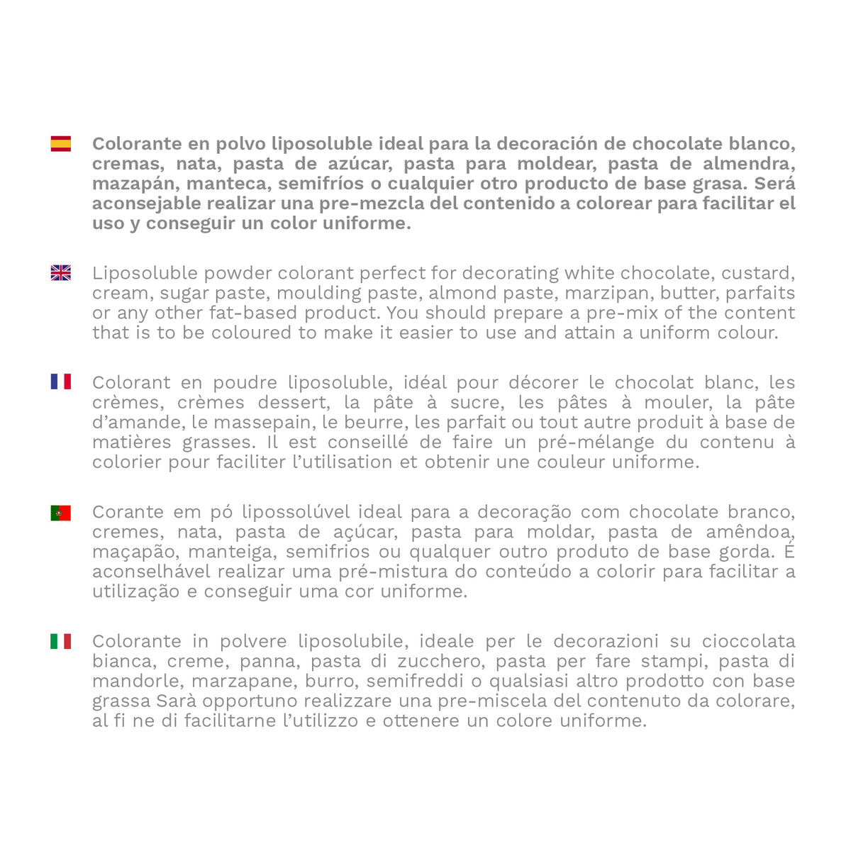 COLORANTE POLVO LIPOSOLUBLE BLANCO 25G