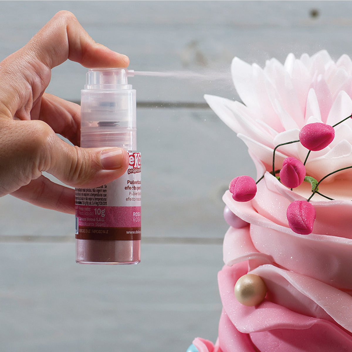 PULVERIZADOR ROSA EFECTO PERLADO 10G