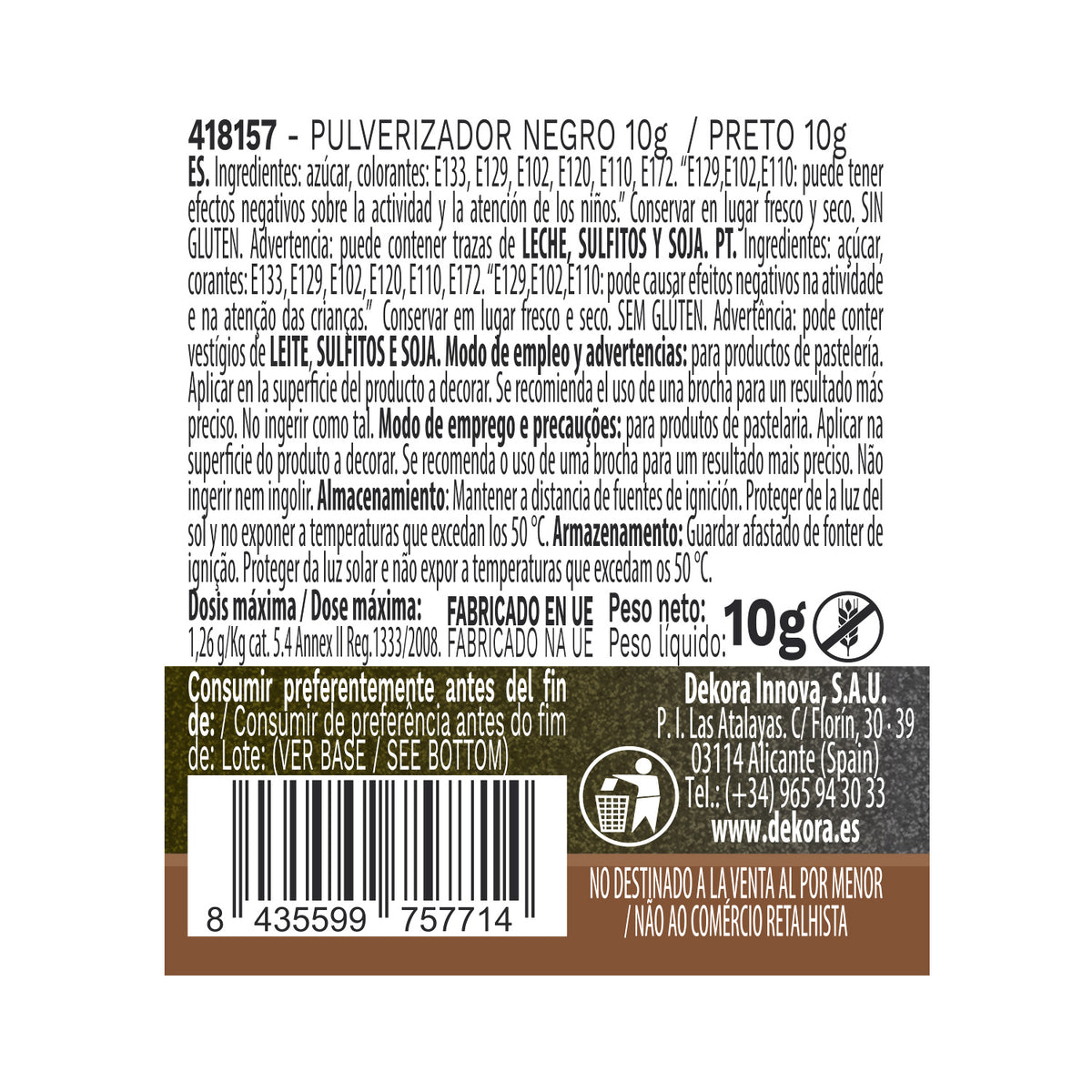 PULVERIZADOR NEGRO EFECTO PERLADO 10G
