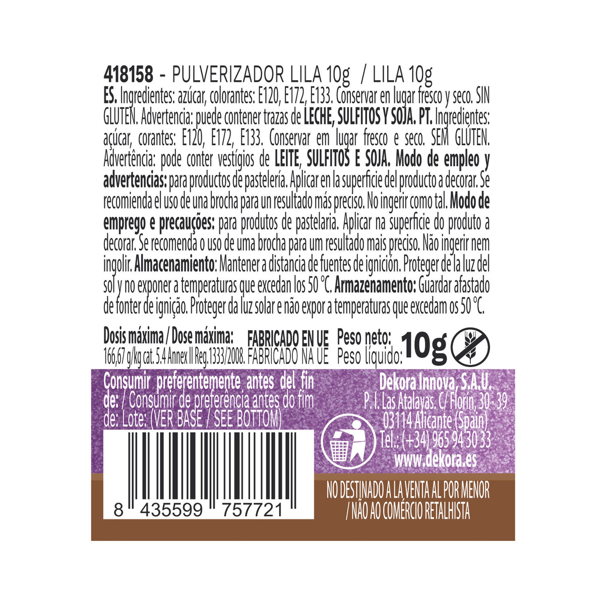 PULVERIZADOR LILA PERLADO 10G