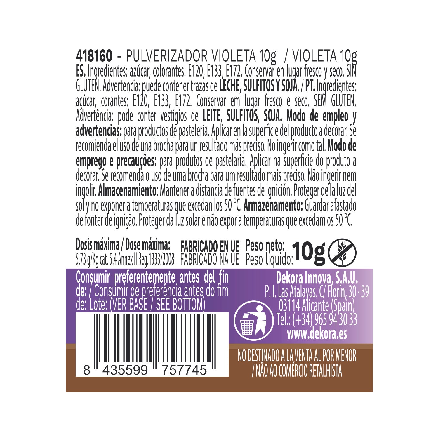 PULVERIZADOR VIOLETA PERLADO 10G