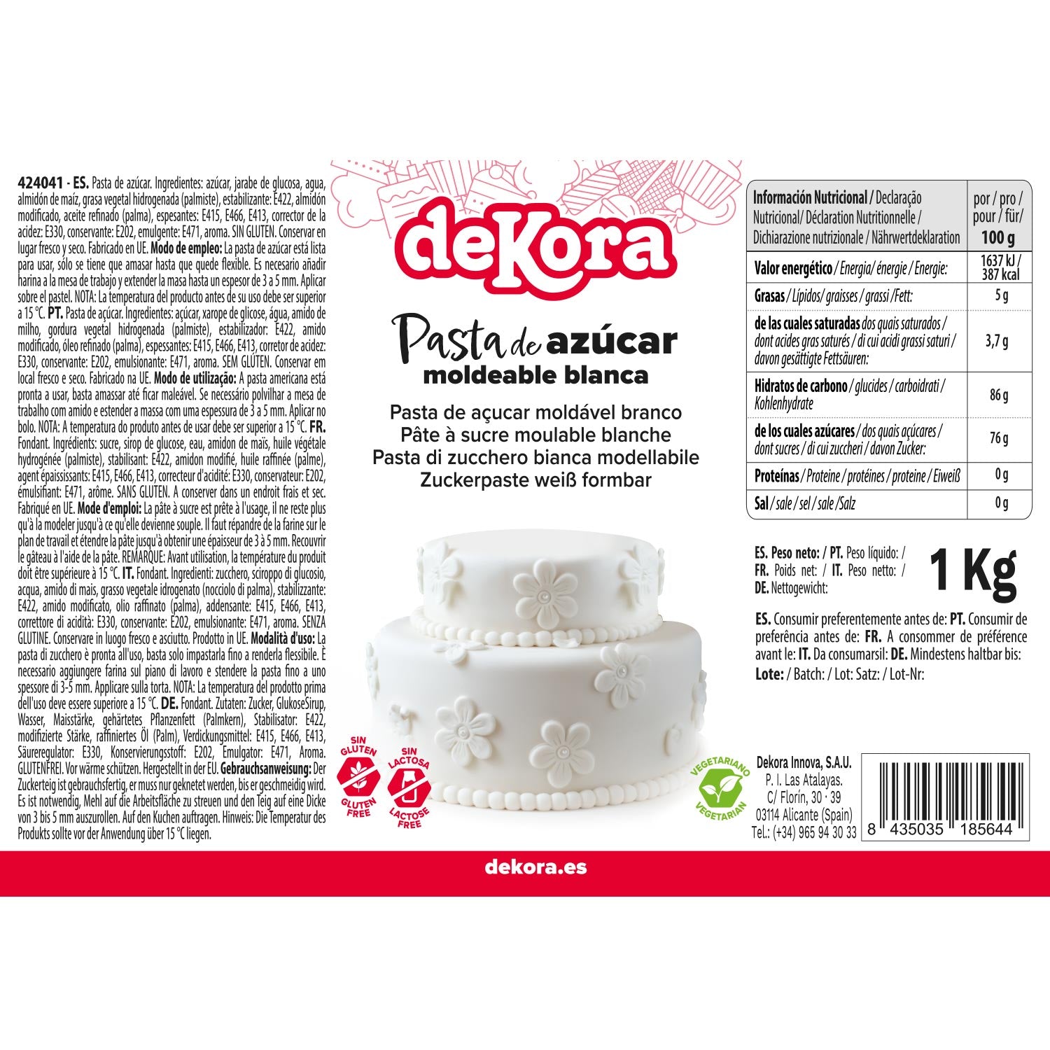 PASTA AZUCAR/FONDANT BLANCO 1KG