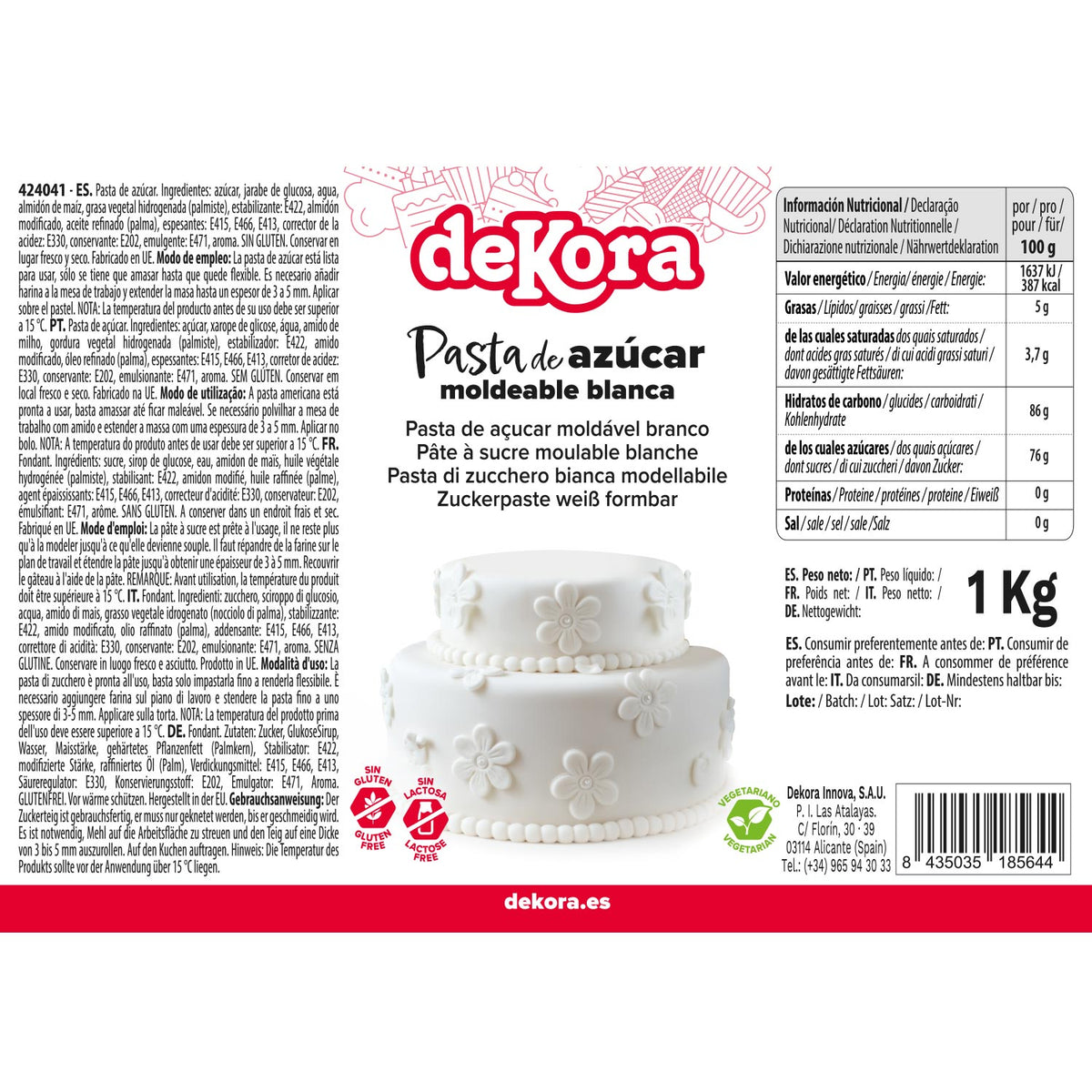 PASTA AZUCAR/FONDANT BLANCO 1KG