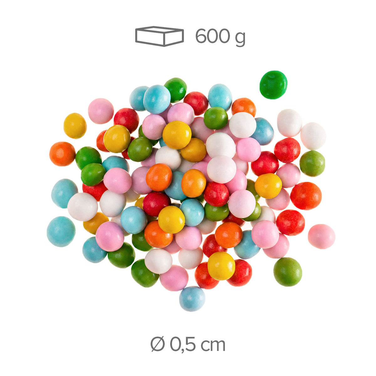 MINI PERLAS DE AZUCAR CRISPY MULTICOLORES Ø 0.6CM 600G
