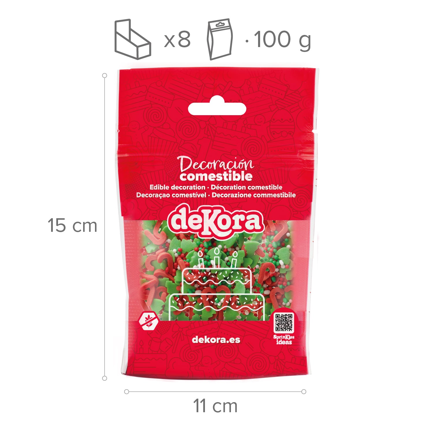 SPRINKLE MIX VERDE Y ROJO NAVIDAD 100GR