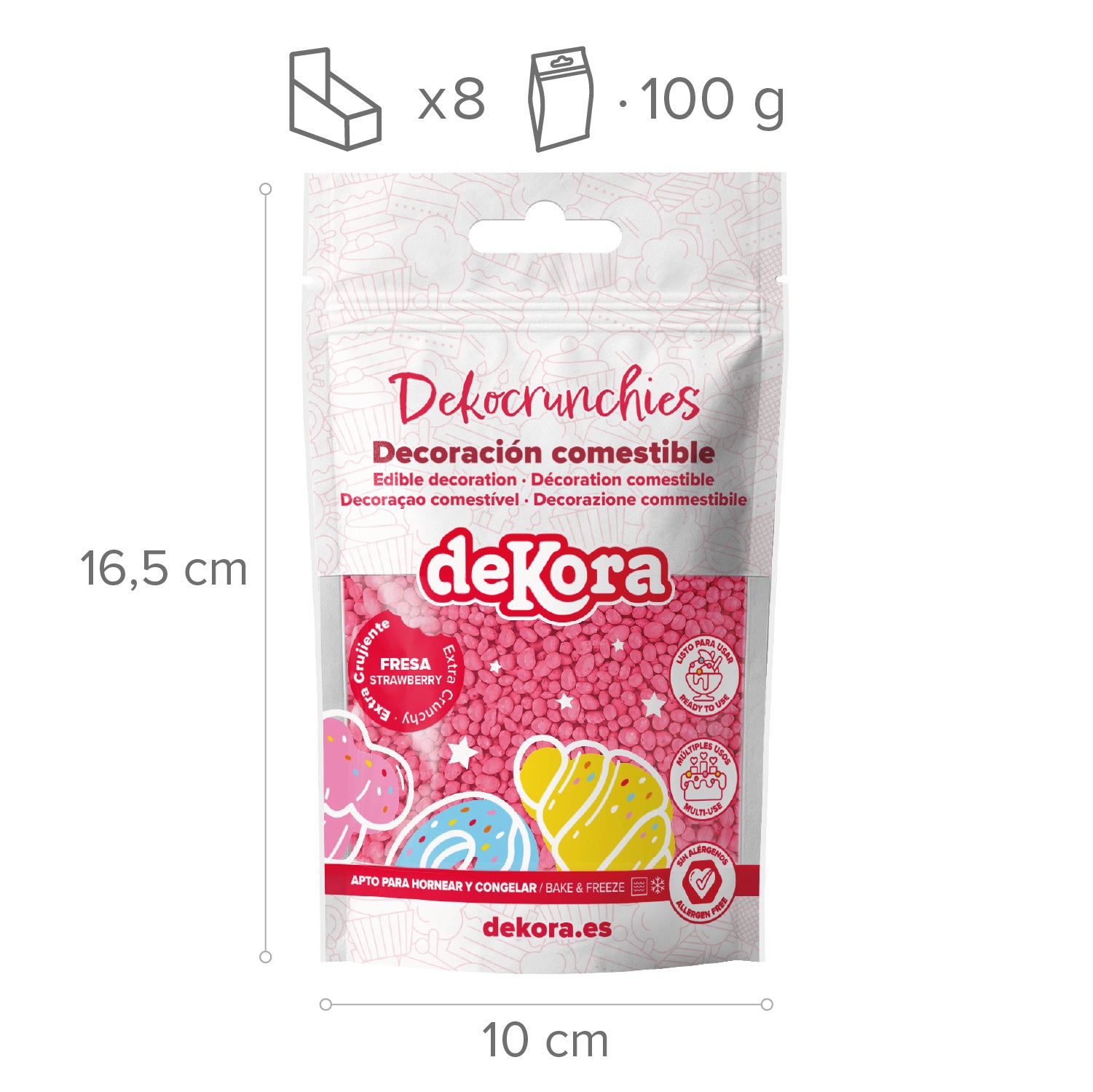 DEKOCRUNCHIES STRAWBERRY FLAVOUR 100GR  KISS ME BERRY