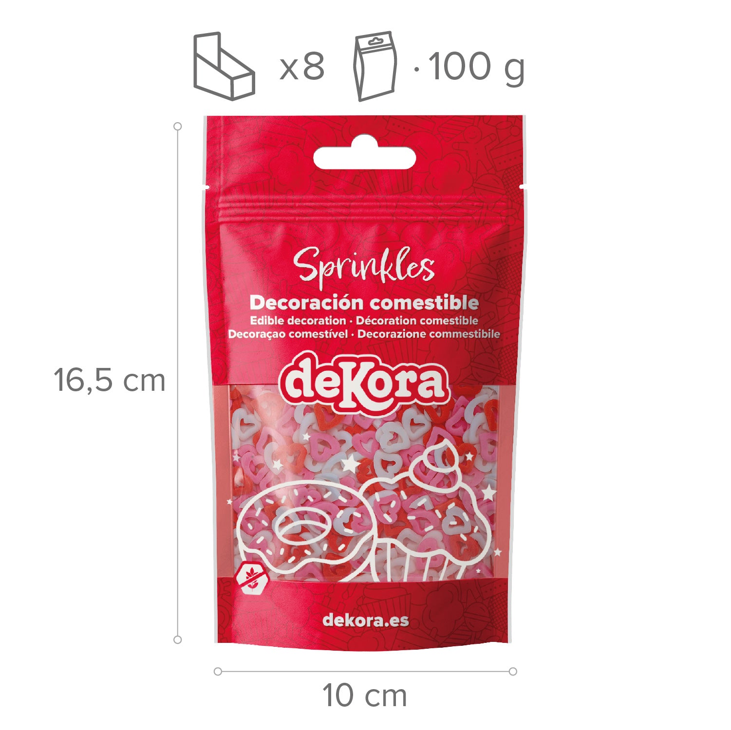 SPRINKLE MIX CORAZONES HUECOS 100gr SECRET LOVE