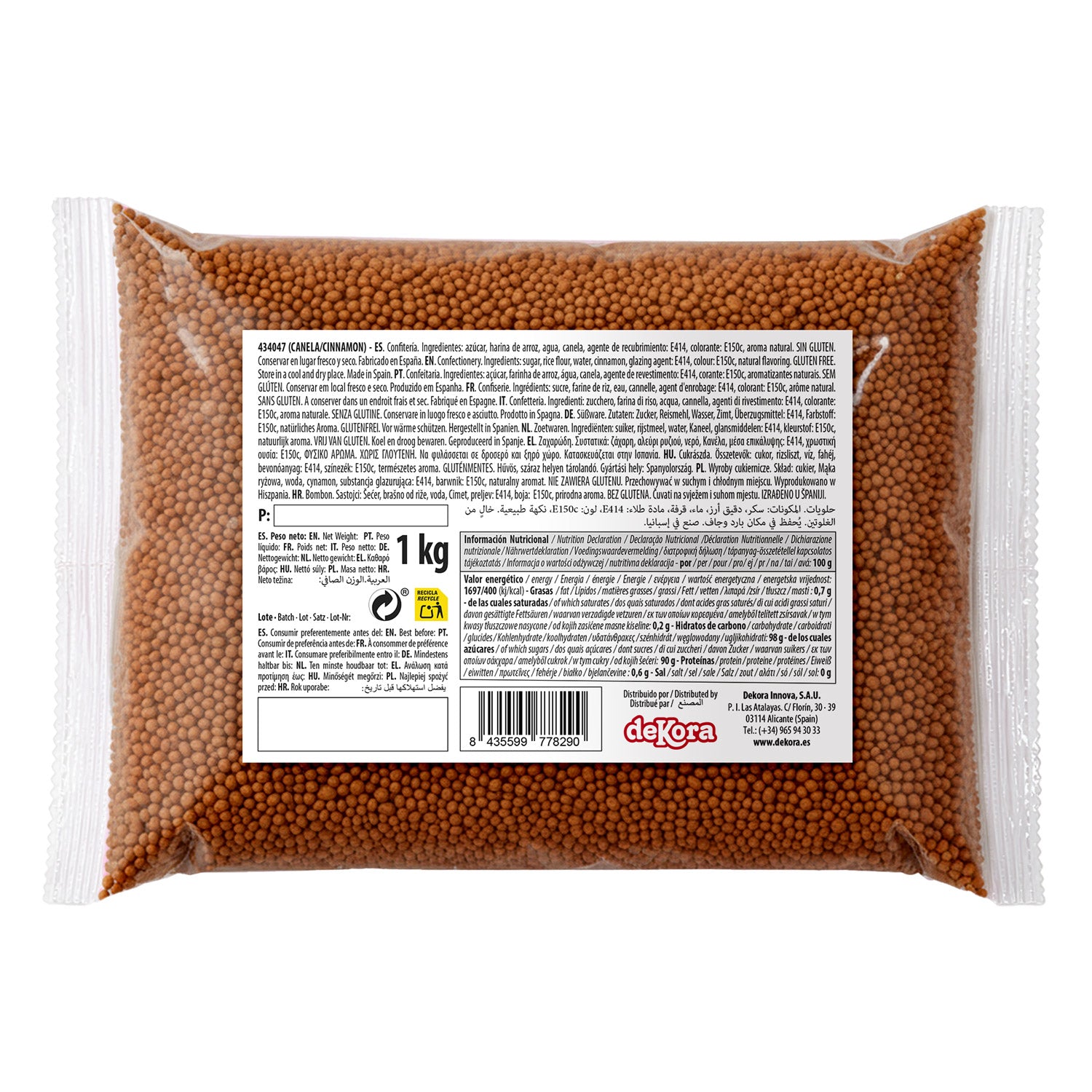 DEKOCRUNCHIES SABOR CANELA 1KG