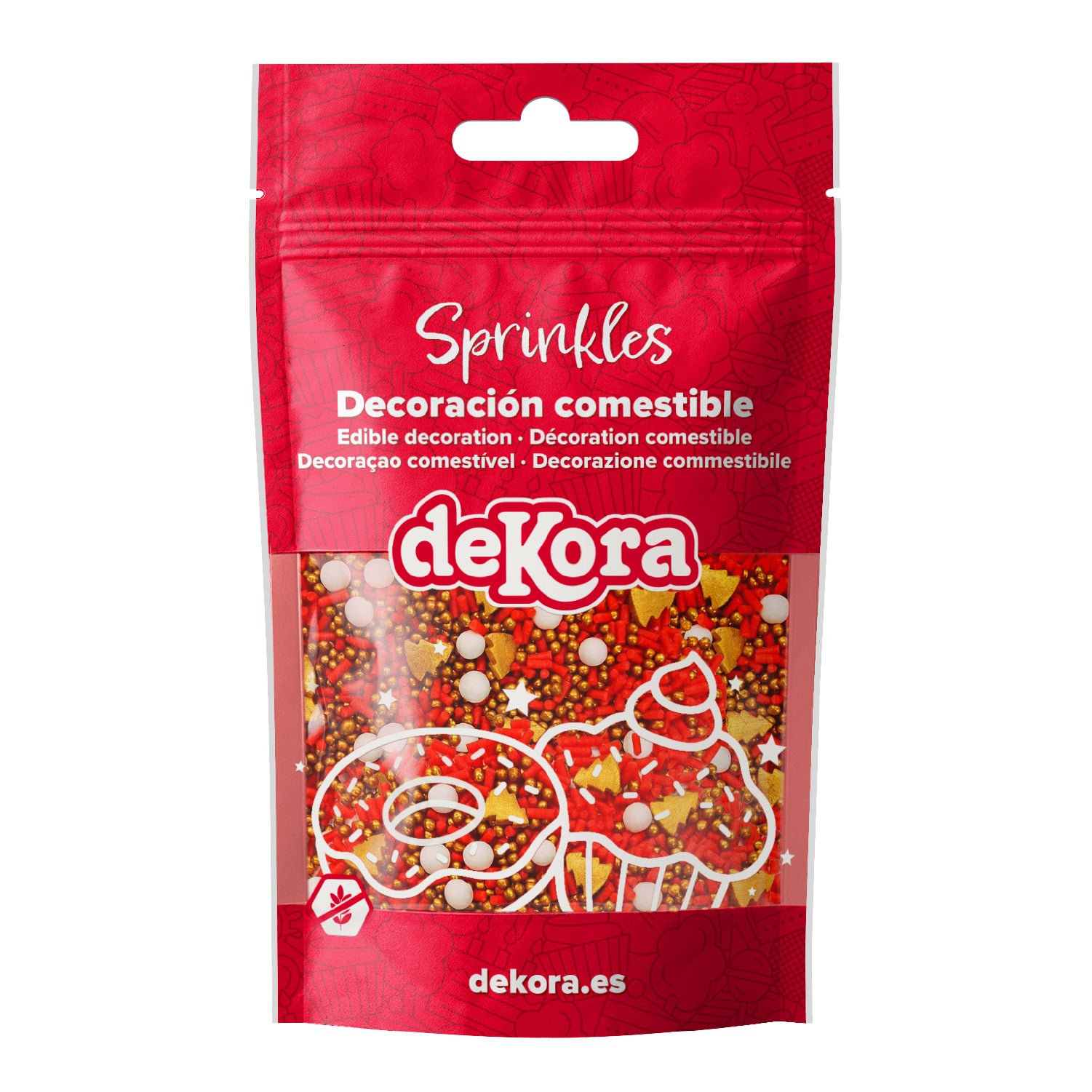 SPRINKLE MIX ÁRBOL DORADO Y PERLAS SANTAS MAGIC 100GR