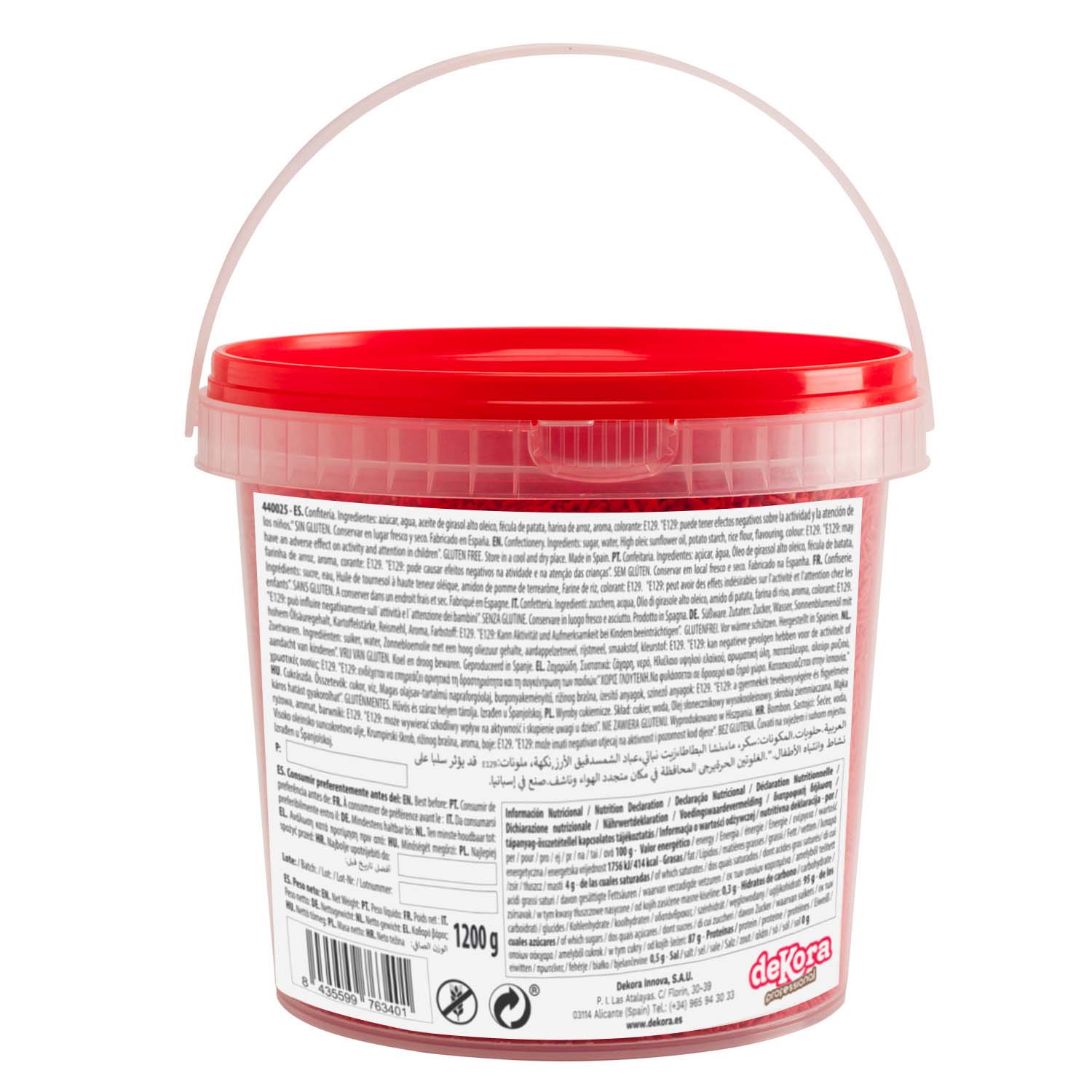 FIDEO DE AZUCAR ROJO 1.2KG