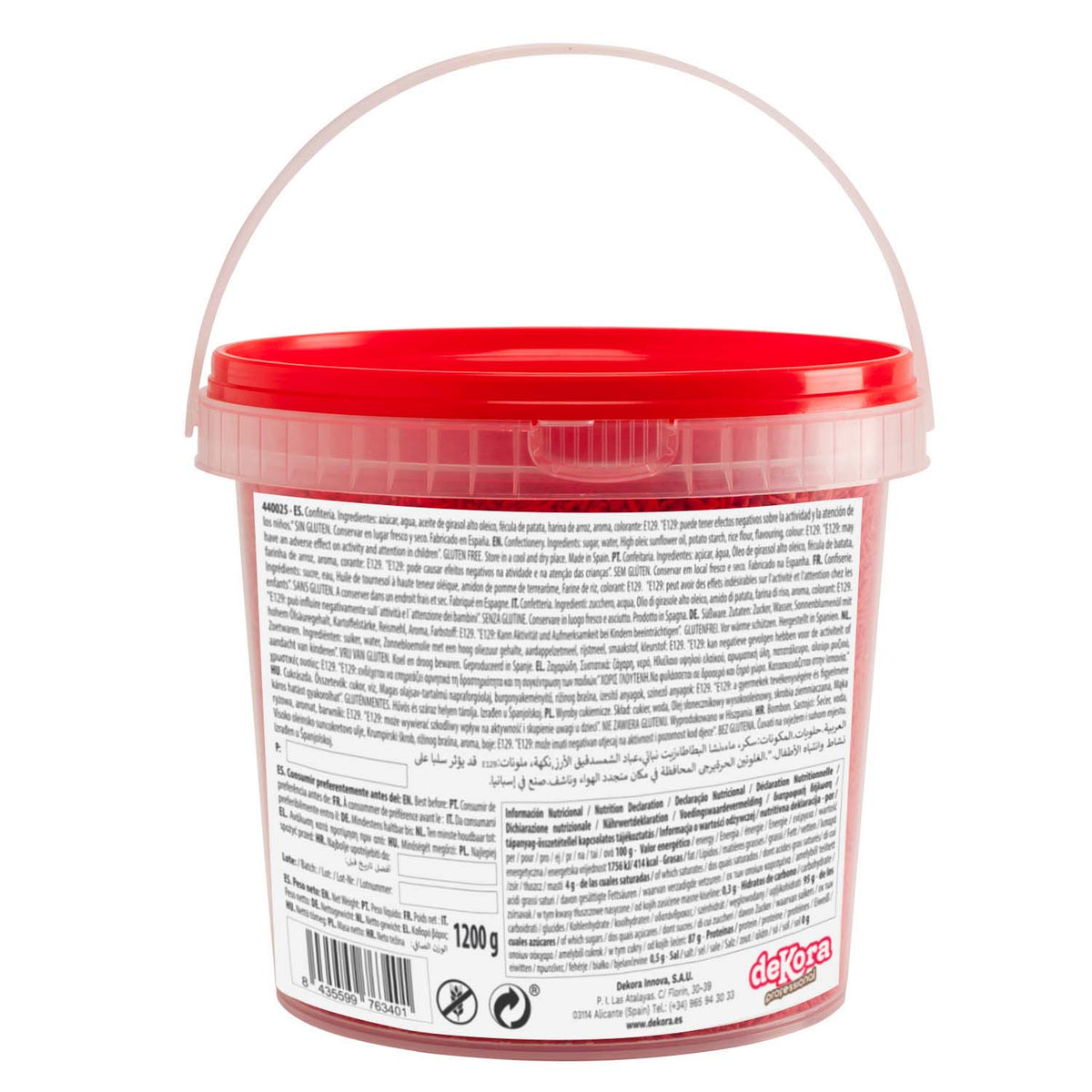 FIDEO DE AZUCAR ROJO 1.2KG