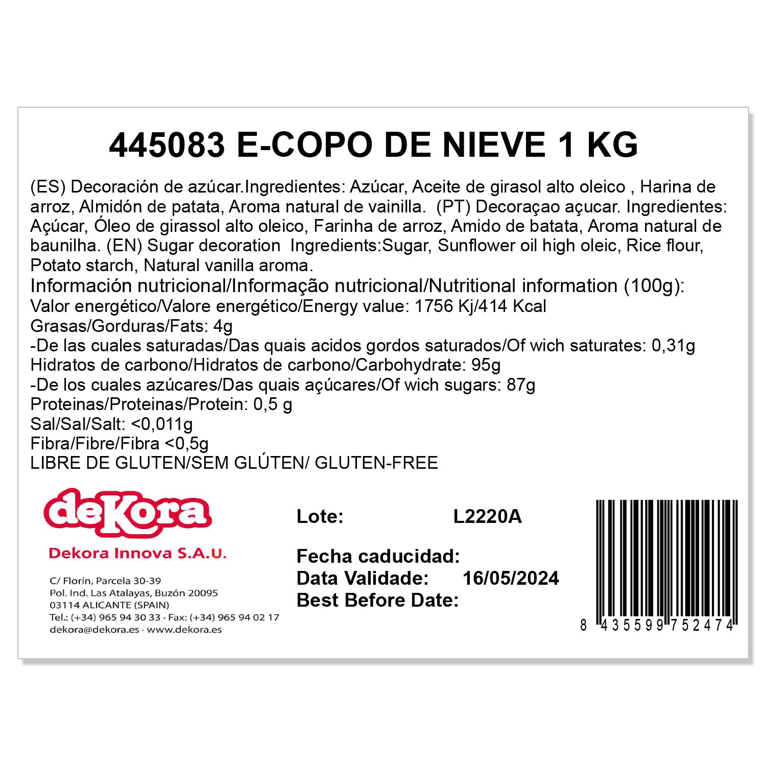 SPRINKLES COPO NIEVE NAVIDAD 1KG
