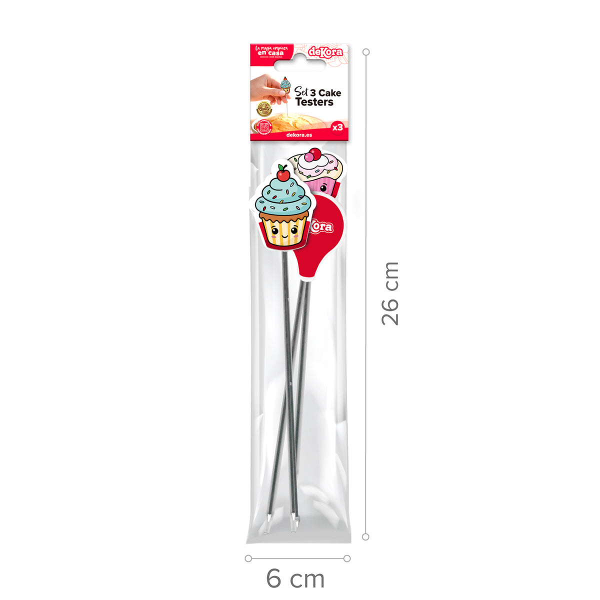 PACK 3 CAKE TESTERS ACERO INOX. HOME BAKING