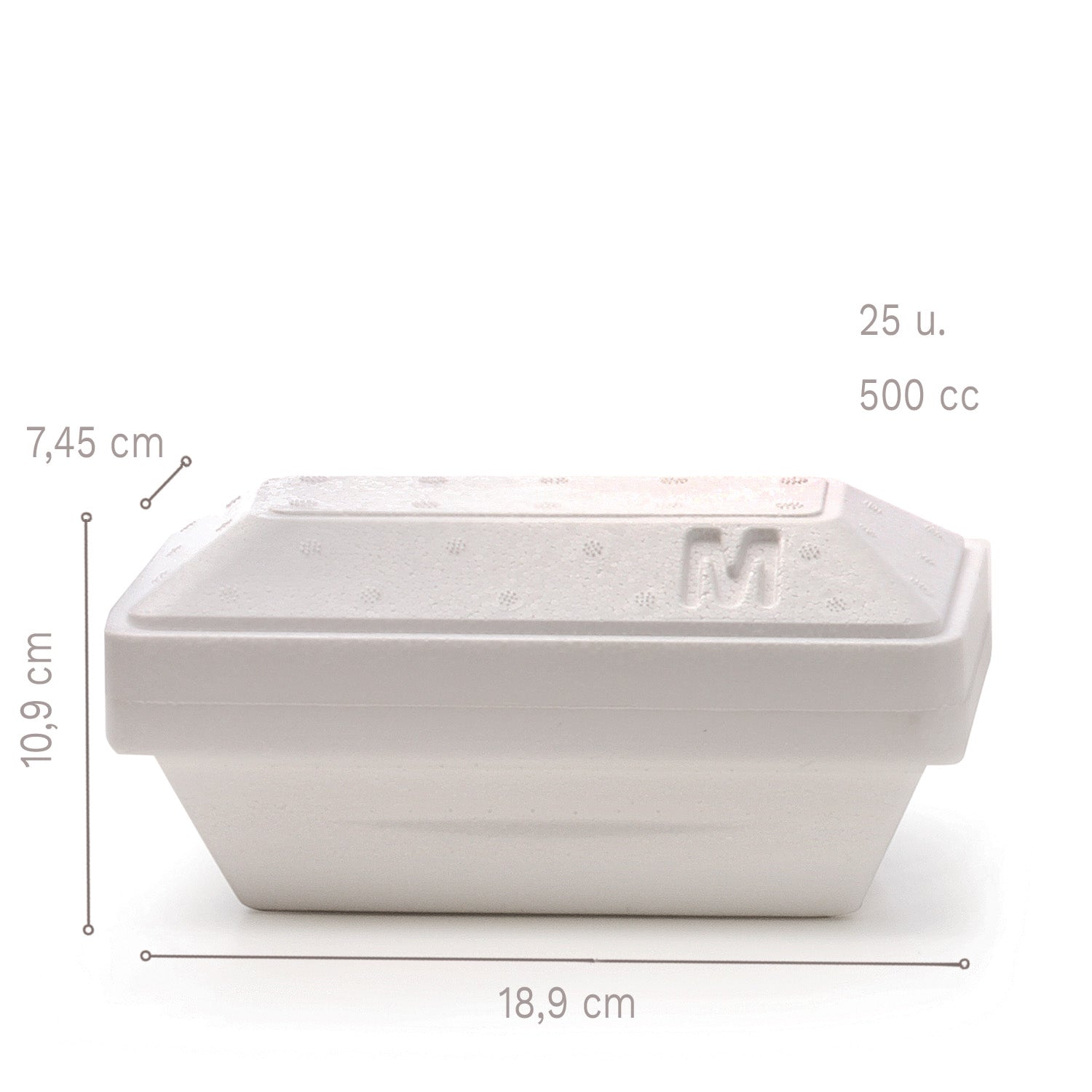 CUBETAS PORTAHELADOS 500CC: 18,9 X 10,9 CM H 7,45CM – 50 UDS