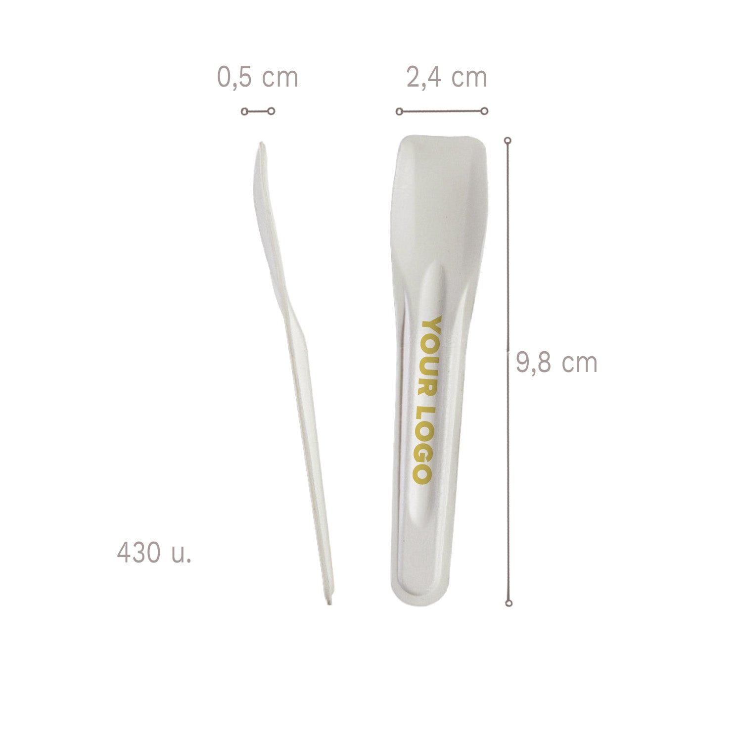 CUCHARA PAPEL HELADO 9,8 x 2,4 CMH 0,5CM -1 KG-430 UDS APROX