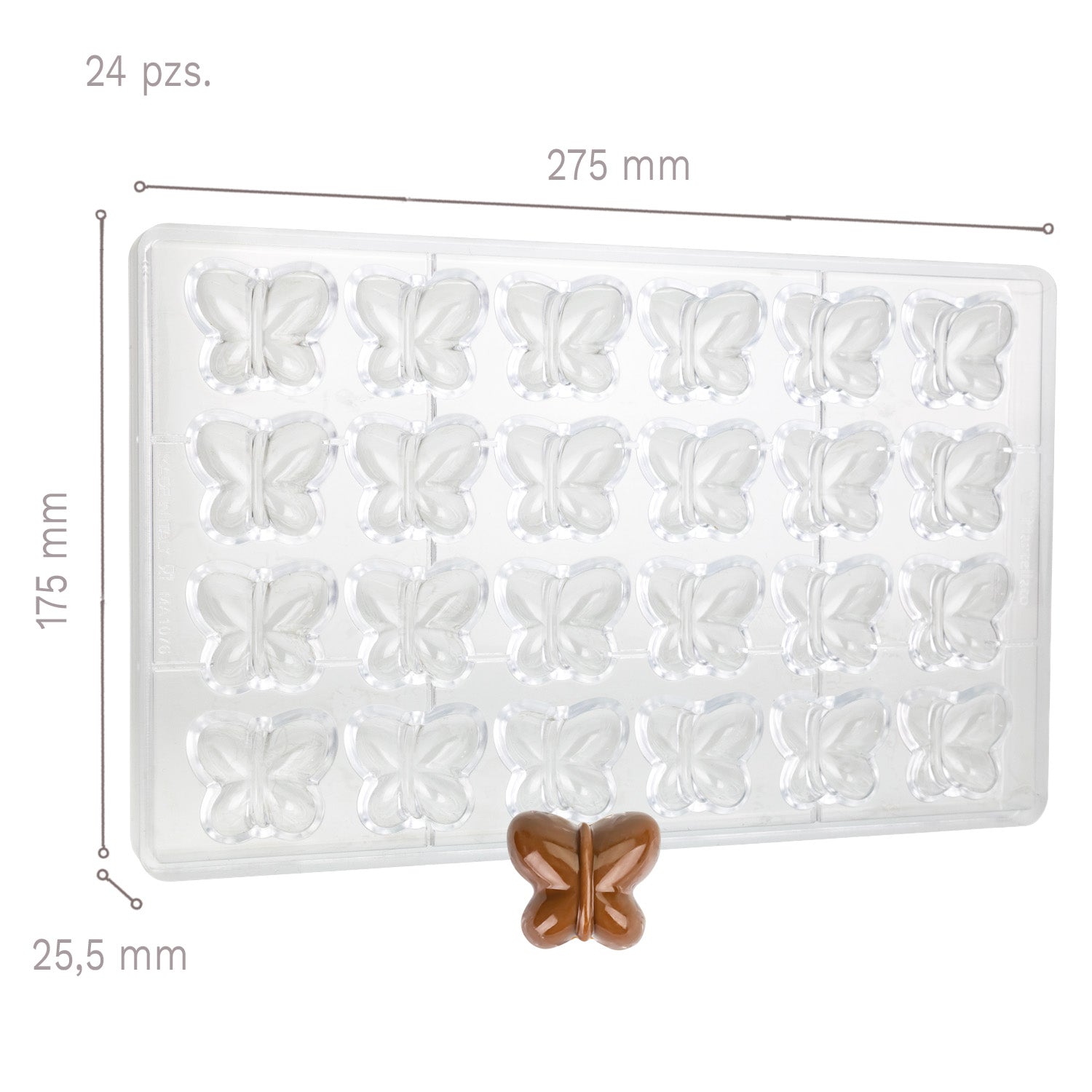MOLDE POLICARBONATO MARIPOSA - 275X175X25,5MM - 24 PZS