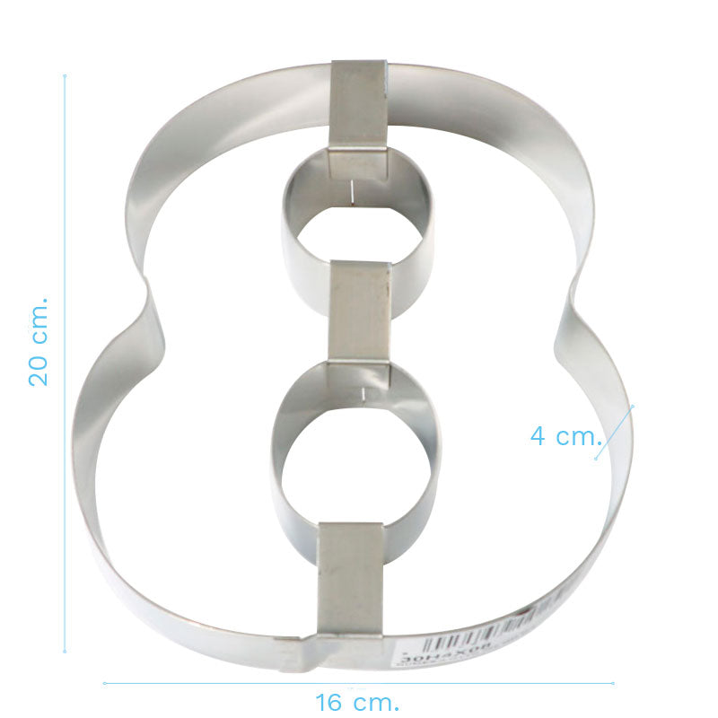 MOLDE INOX NUMERO 8 | 20CM H4CM
