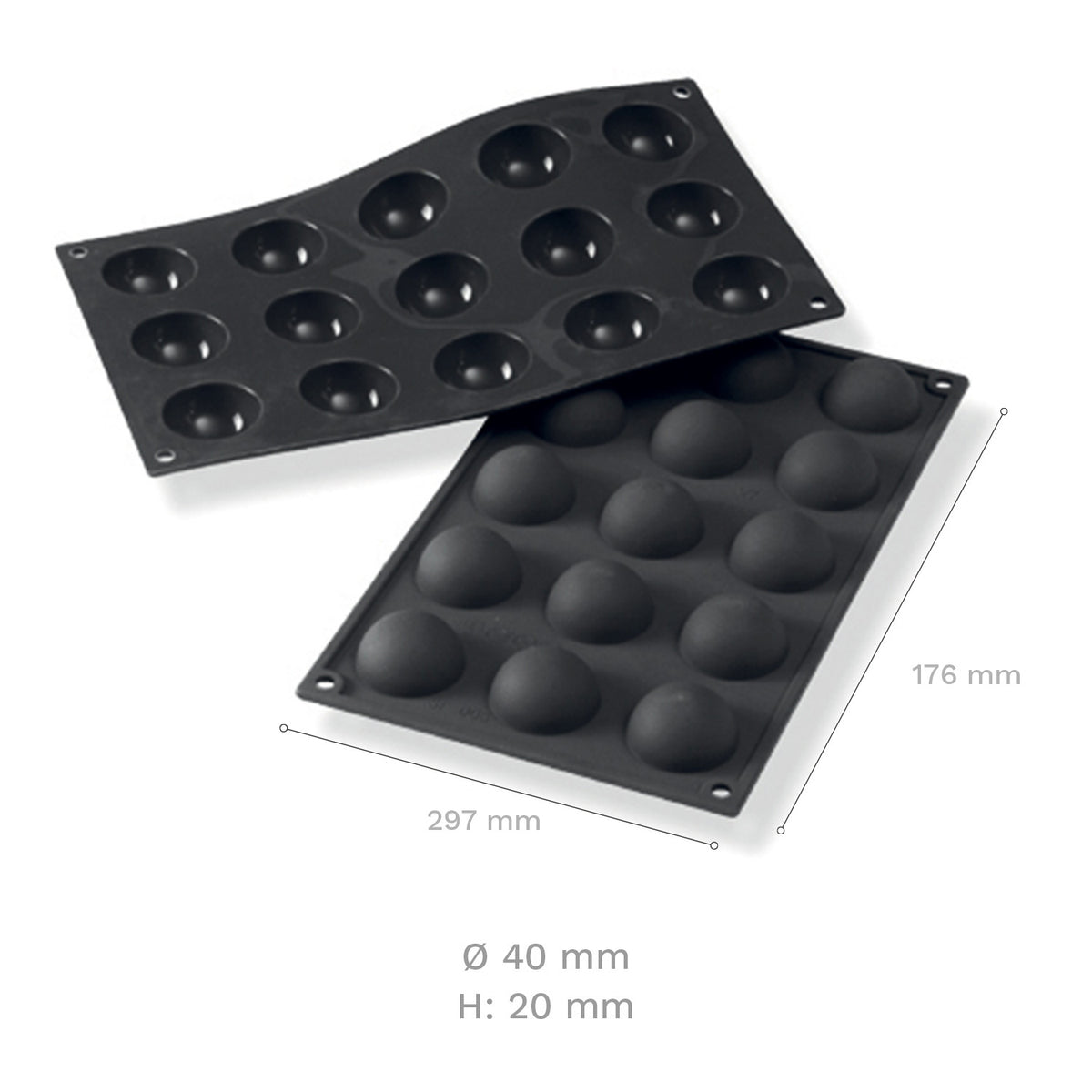 15 MOLDES SEMIESFERA 40X20MM