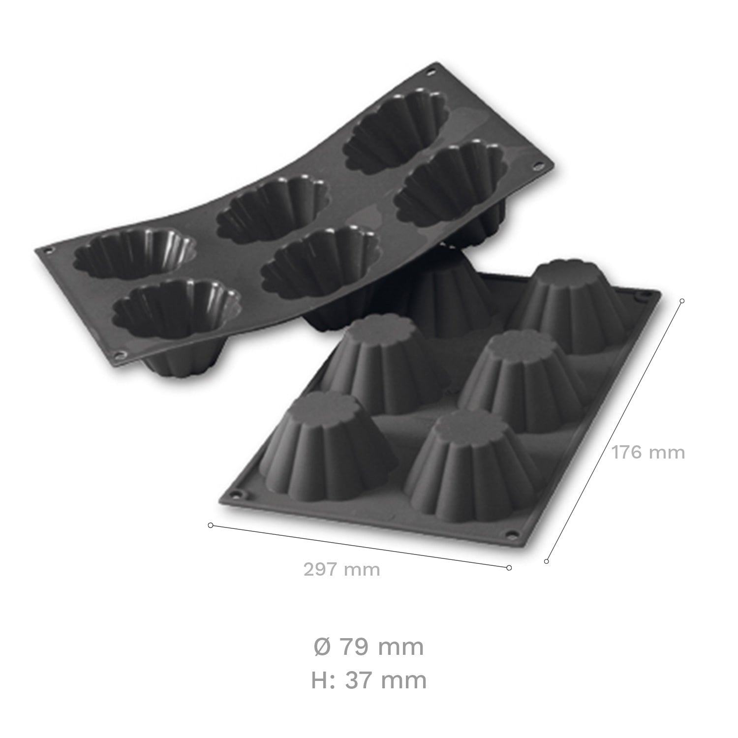 MOLDE SILICONA 6  BRIOCHES D79 H37MM