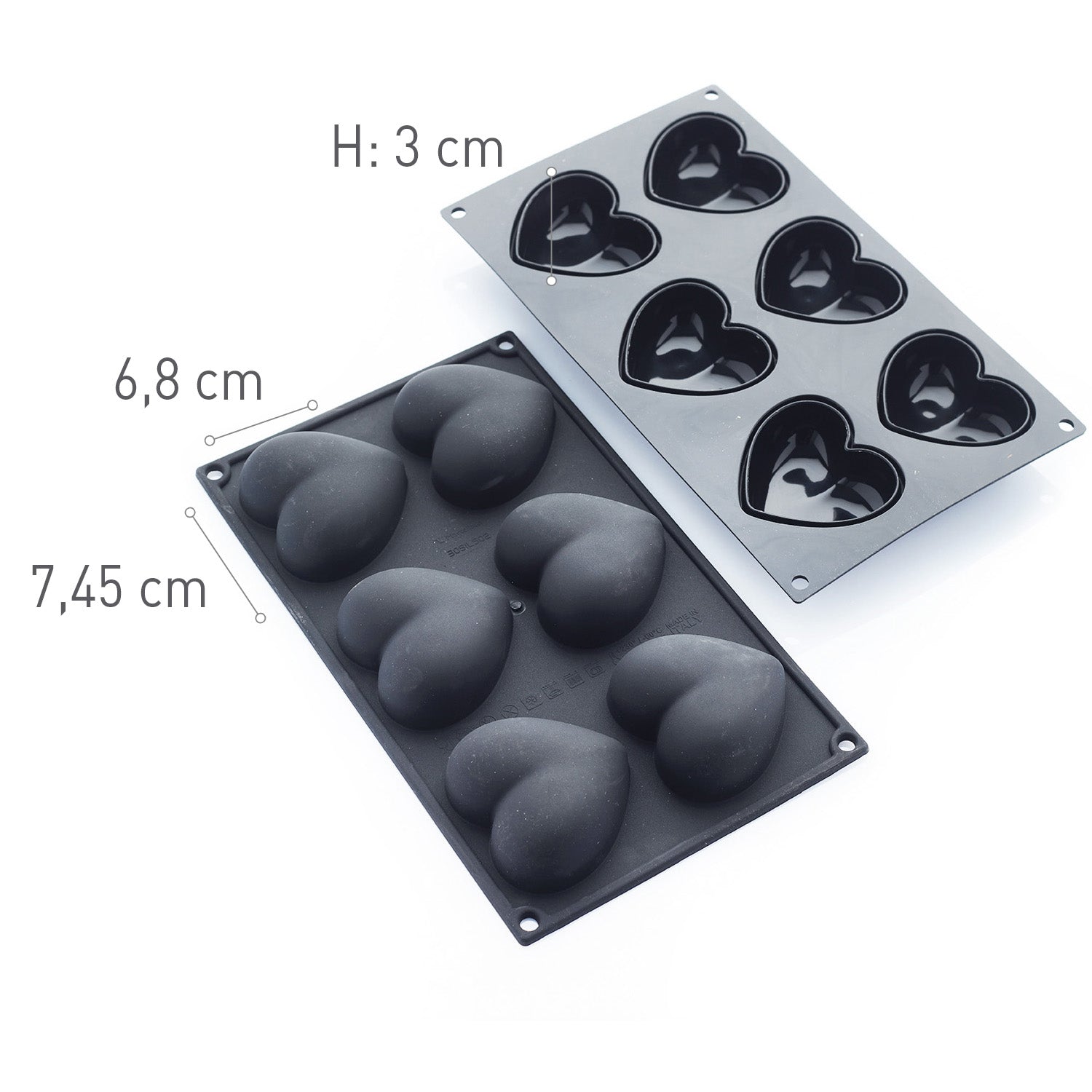 6 MOLDES AMOR 74.5X68  H30MM