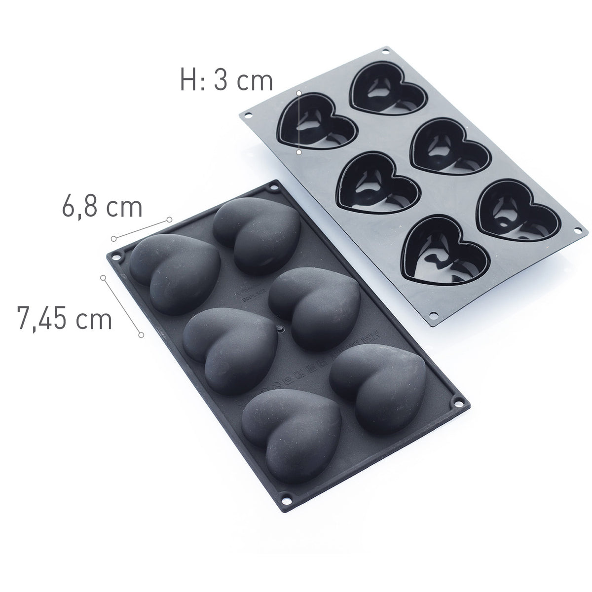 6 MOLDES AMOR 74.5X68  H30MM