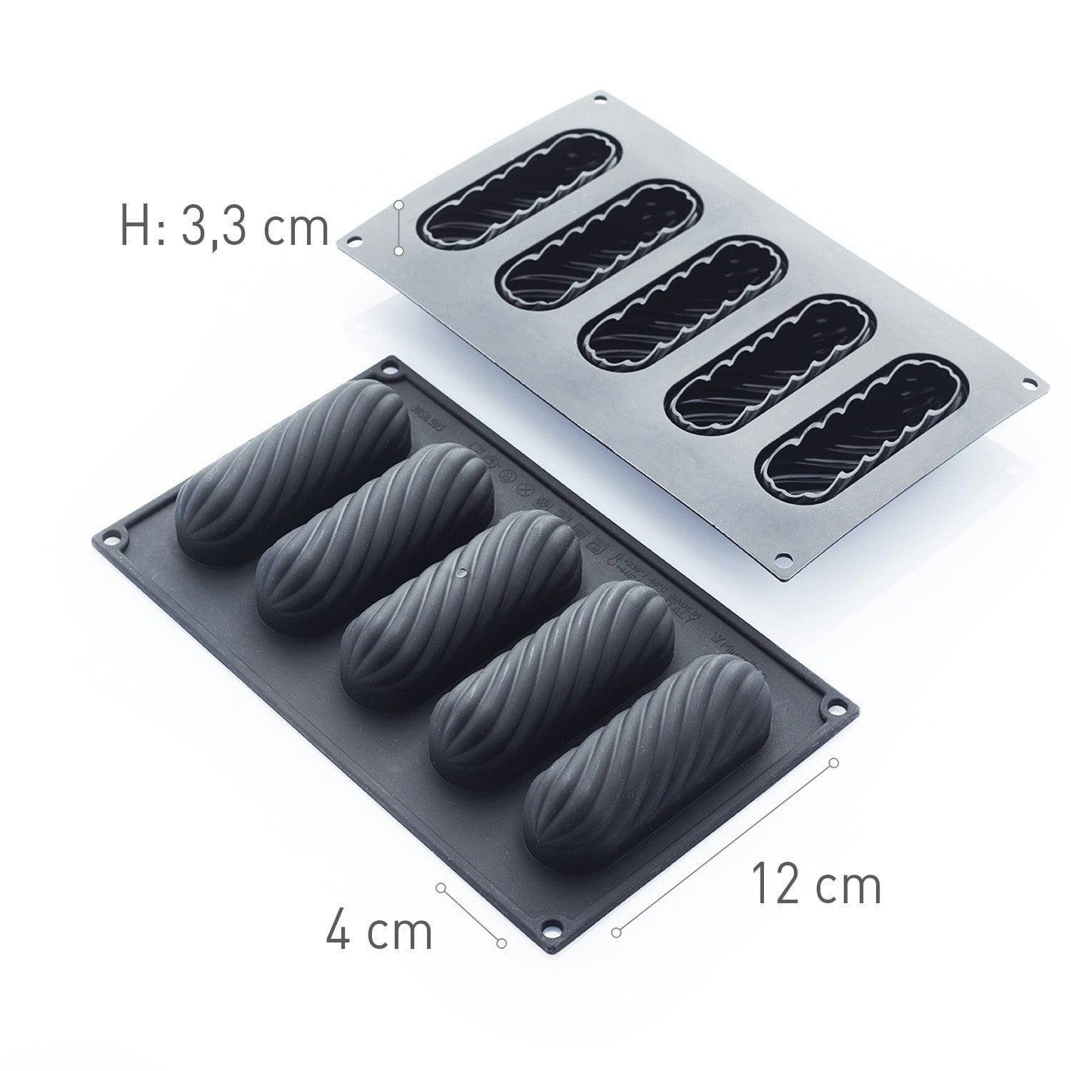 5 MOLDES TWIST ECLAIR 120 X40  H33MM