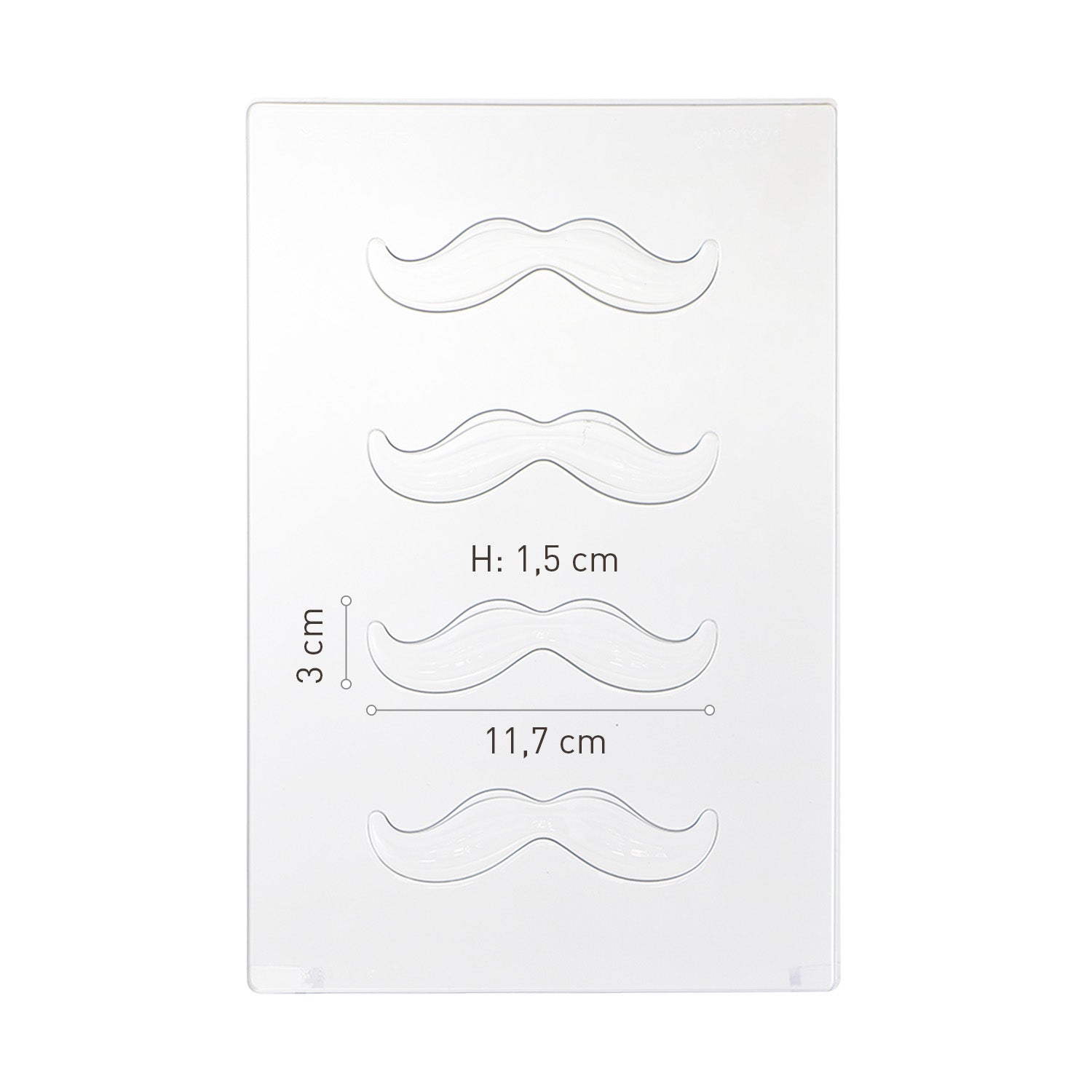 JUEGO 2 MOLDES PLASTICO TERMOFORMADO BIGOTE Y GAFAS