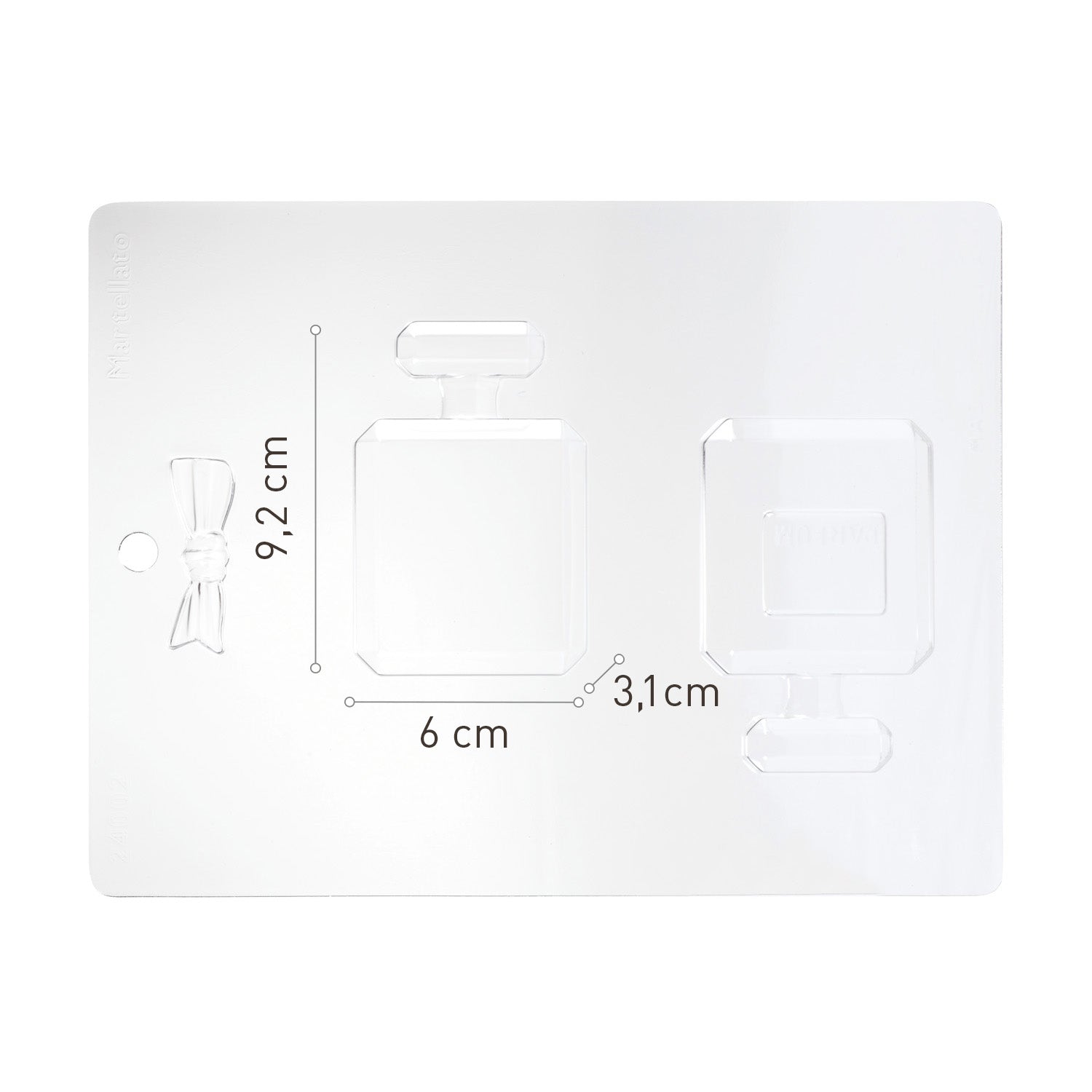 JUEGO 4 MOLDES PLASTICO TERMOFORMADO PERFUME 60X31XH92MM