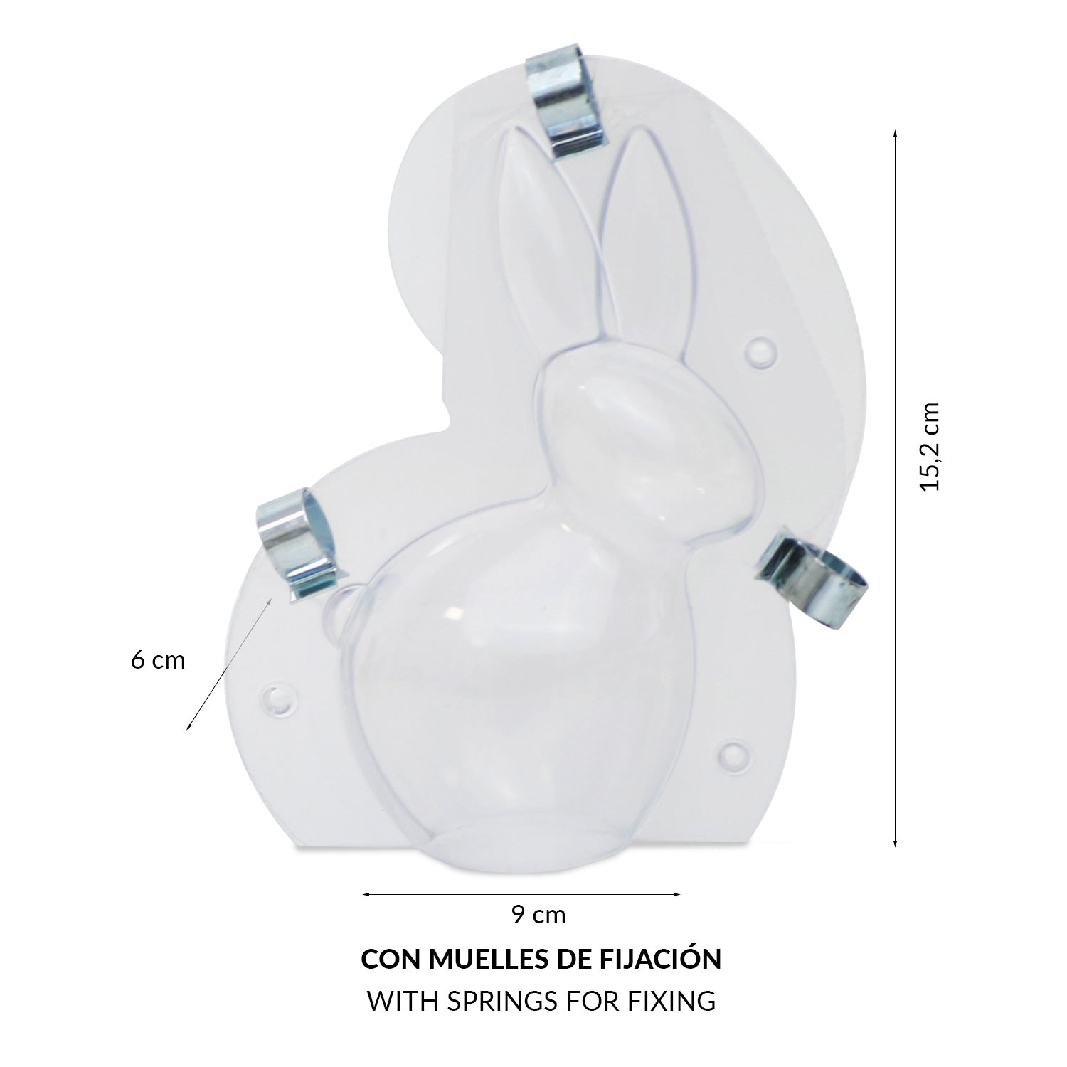 MOLDE PLASTICO TERMOFORMADO CONEJO 3D 90X60H152MM