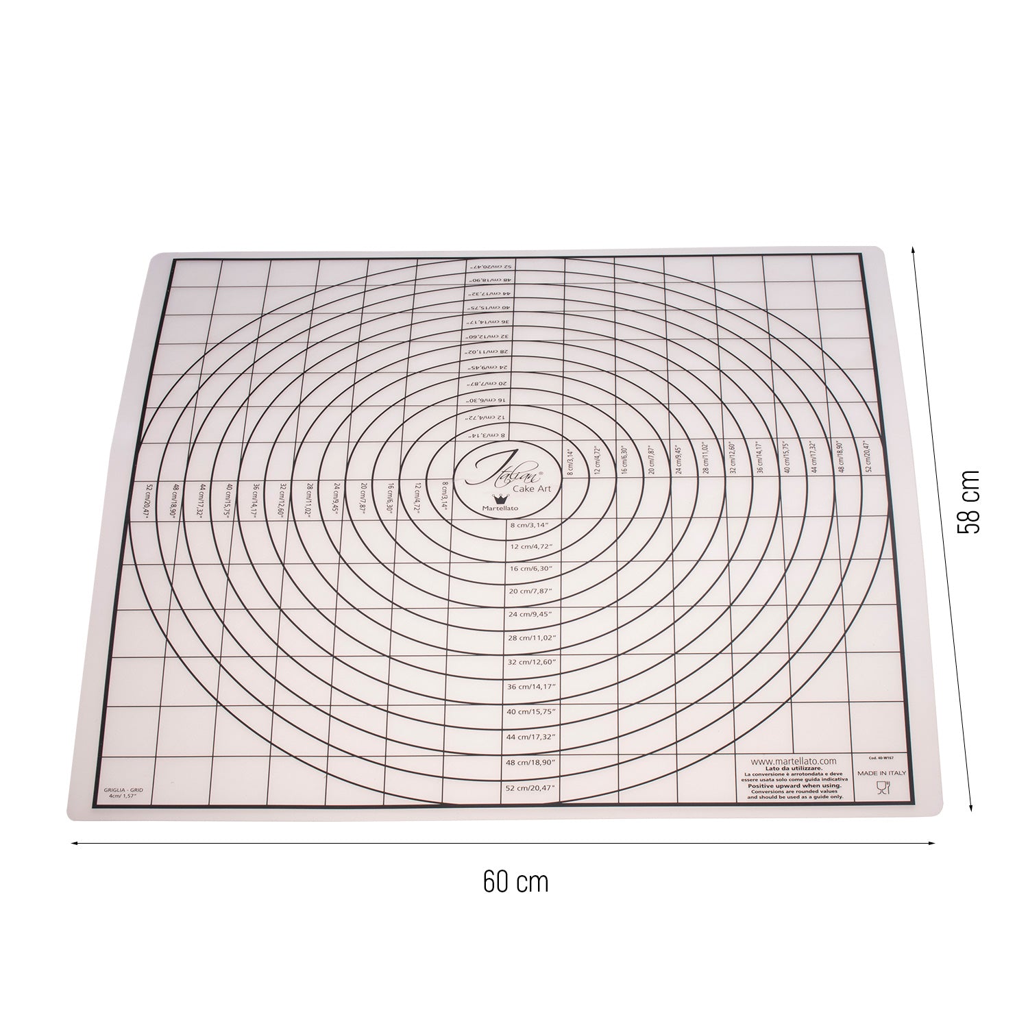 TAPETE ANTIDESLIZANTE FONDANT CIRCULOS CONCENTRICOS 60X58CM