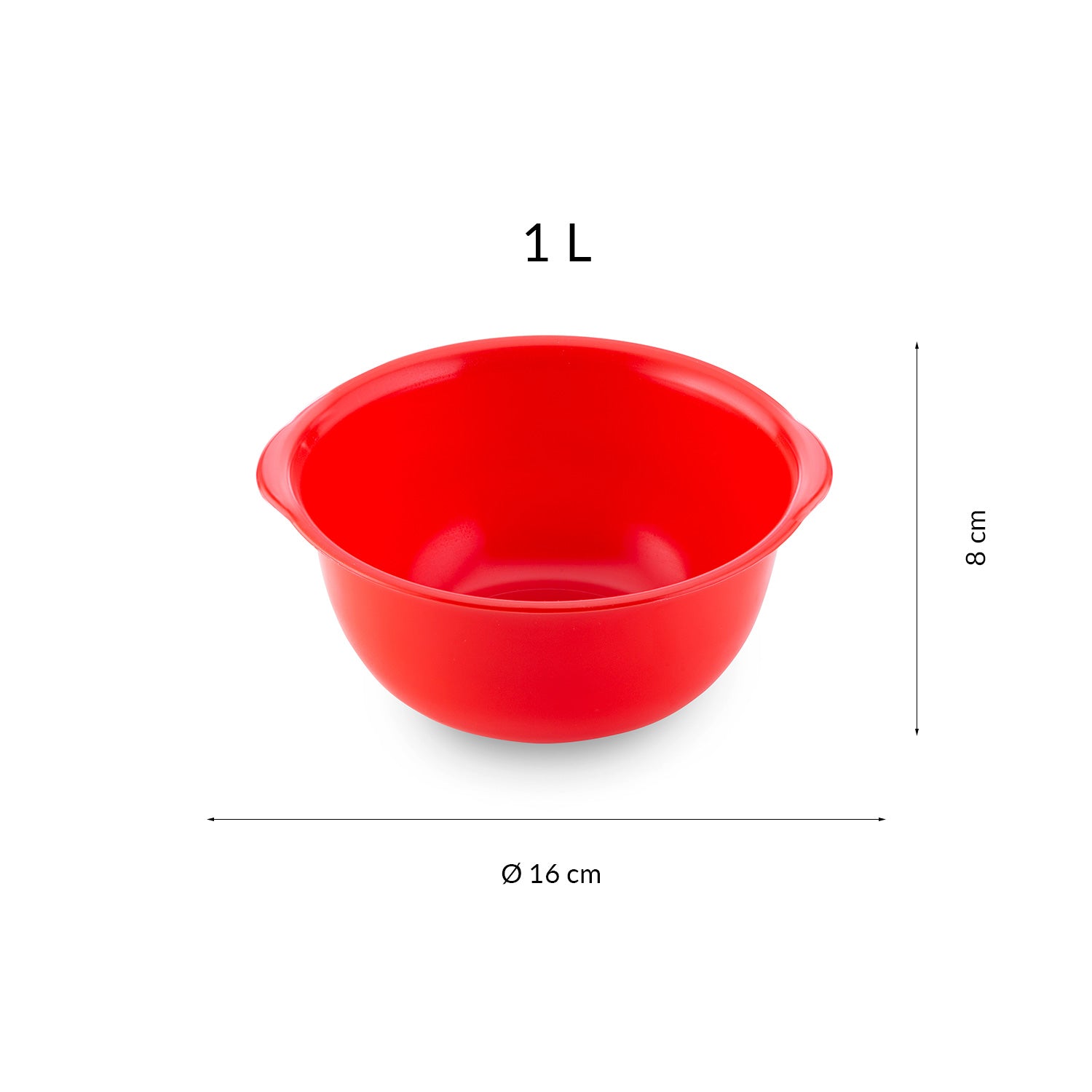 BOL PLASTICO ROJO CON ASAS | 1L Ø 16CM H 8CM