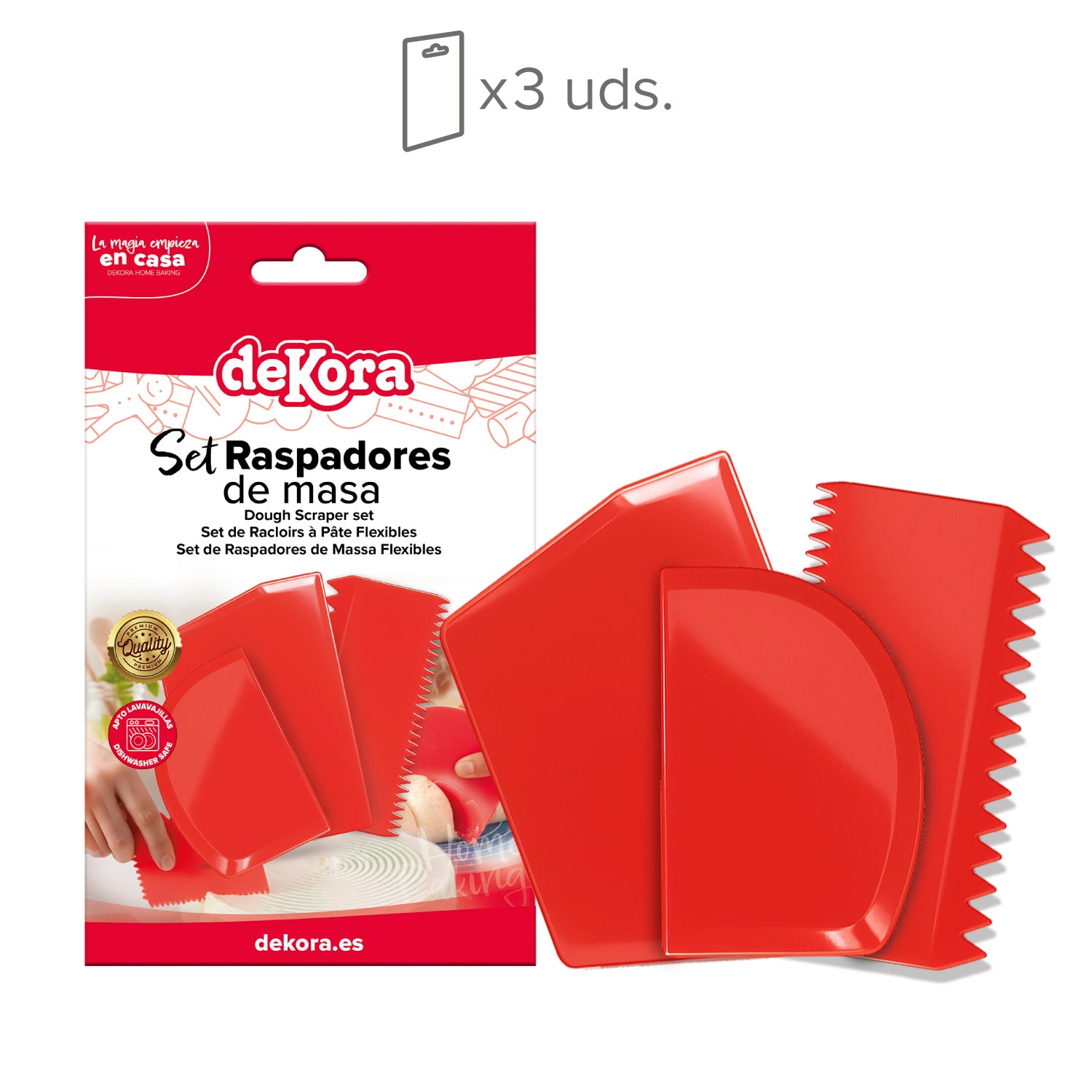 PACK 3 RASPADORES DE MASA HOME BAKING