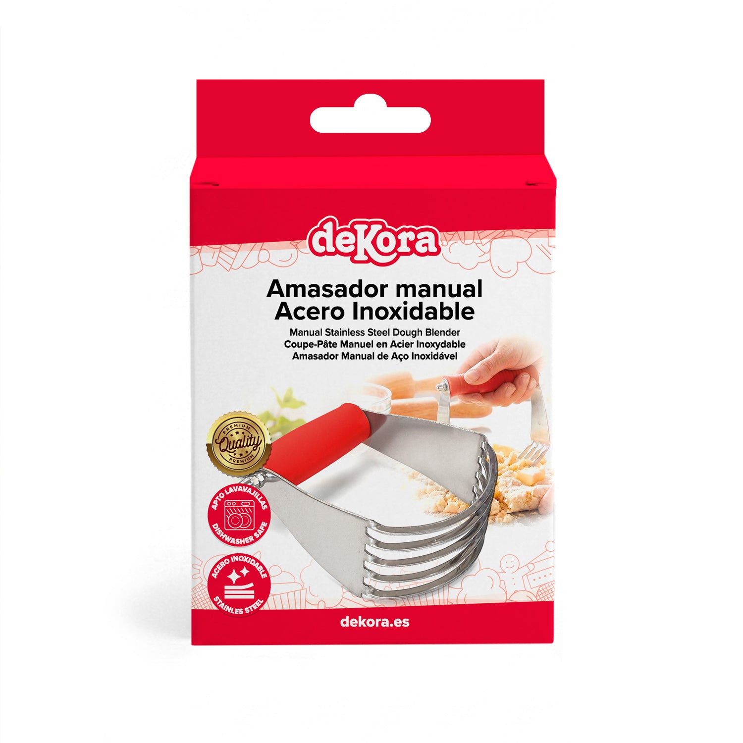 AMASADORA DE MANO ACERO INOX. HOME BAKING