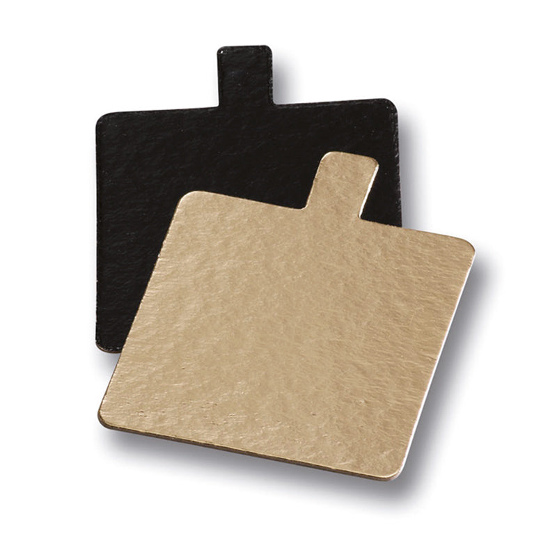200 MINI CARTONES ORO/NEGRO CUADRADO 80X80