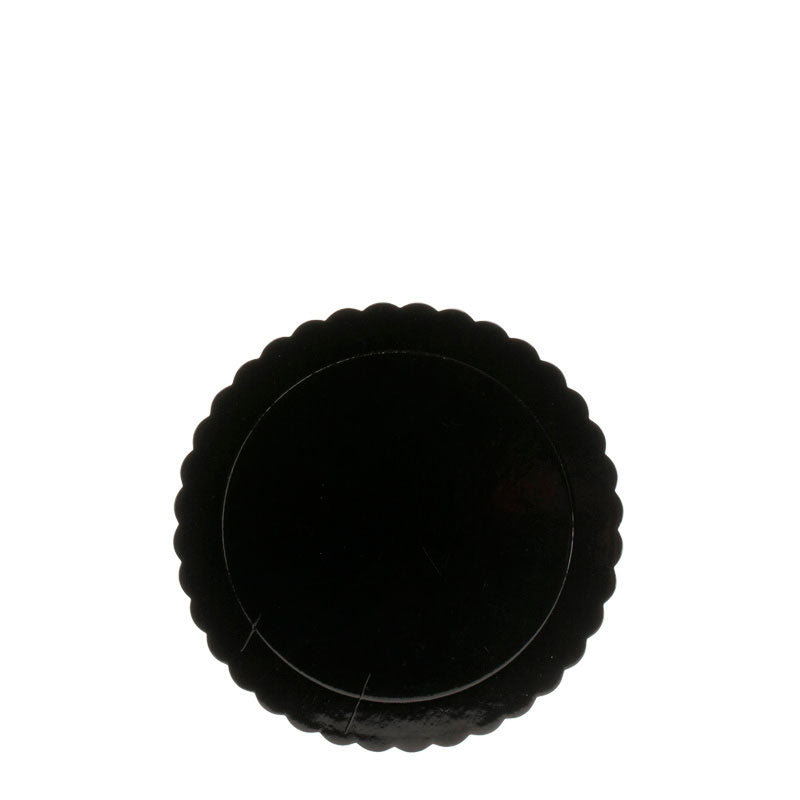 PLATO REDONDO PARA TARTA NEGRO BORDE ONDULADO Ø 20 CM H 3 MM