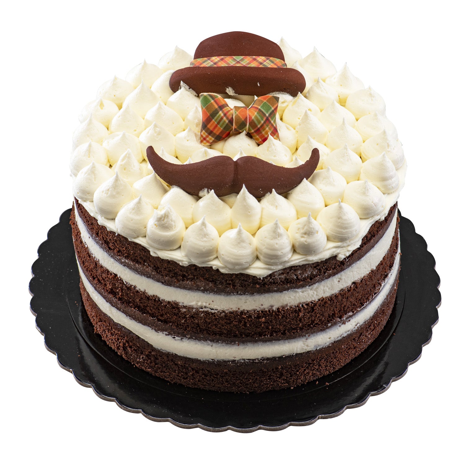 SCALLOPED BLACK CAKE BOARD Ø 25 CM H 3 MM
