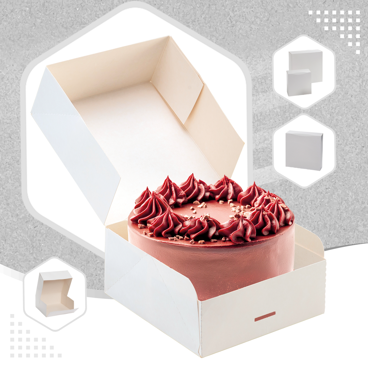 CAJA TARTA BLANCA CARTÓN 23X23X10CM