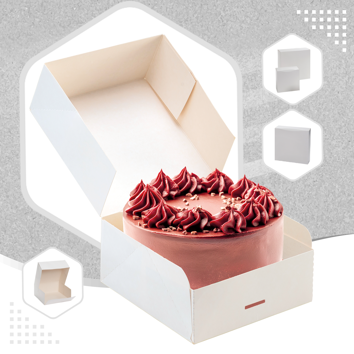 CAJA TARTA BLANCA CARTÓN 23X23X13CM