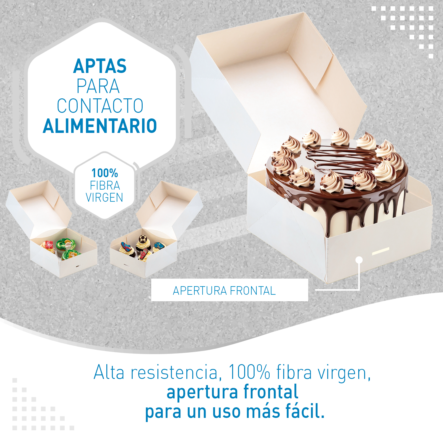 WHITE CARDBOARD CAKE BOX  16X16X8CM