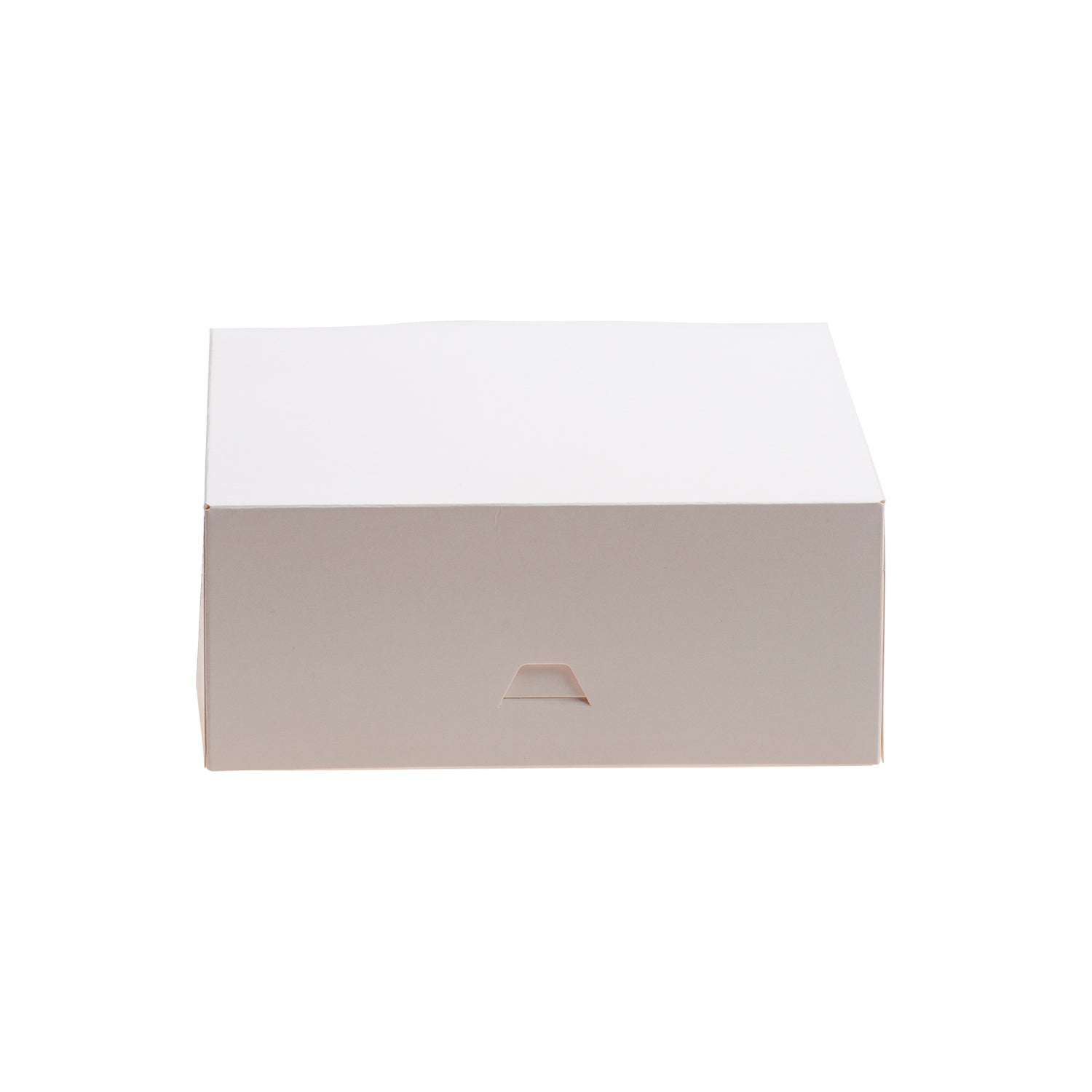 WHITE CARDBOARD CAKE BOX  16X16X8CM