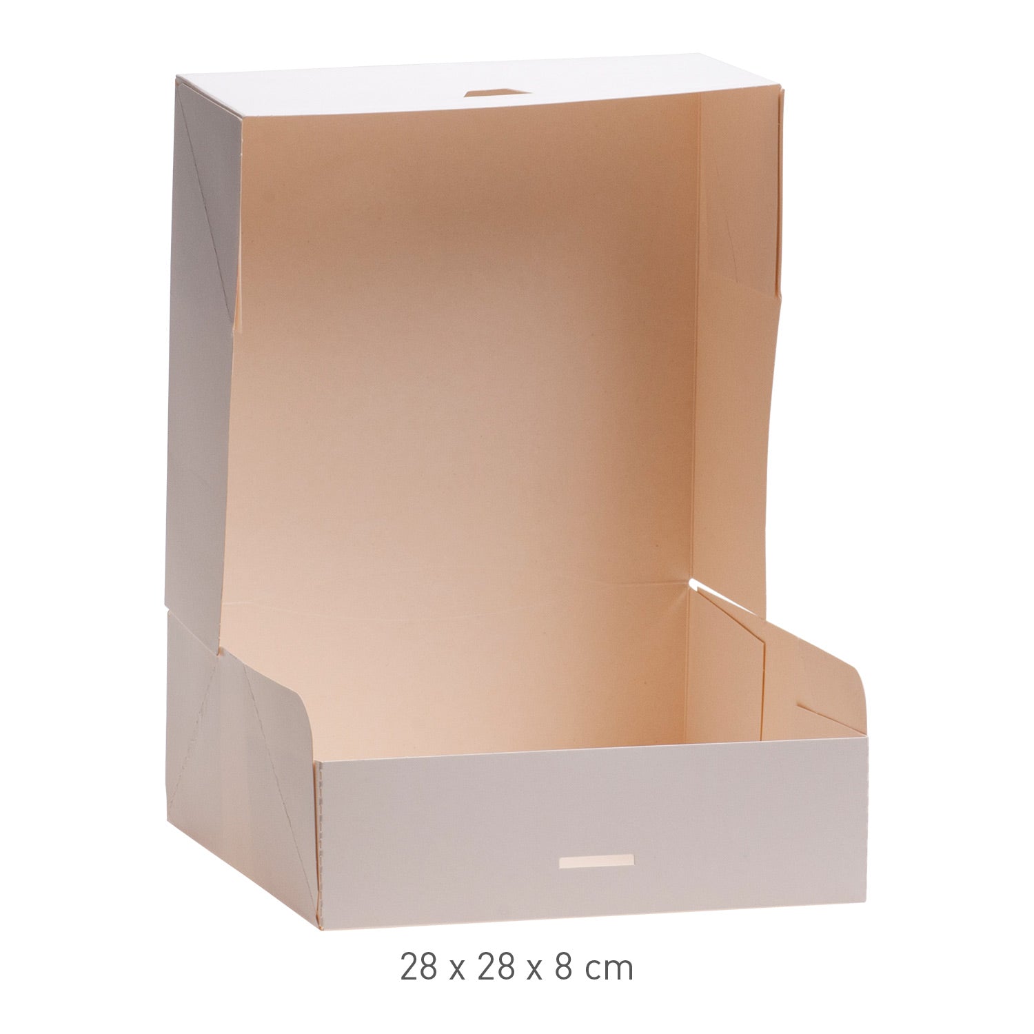 CAJA TARTA BLANCA CARTÓN 28X28X8CM