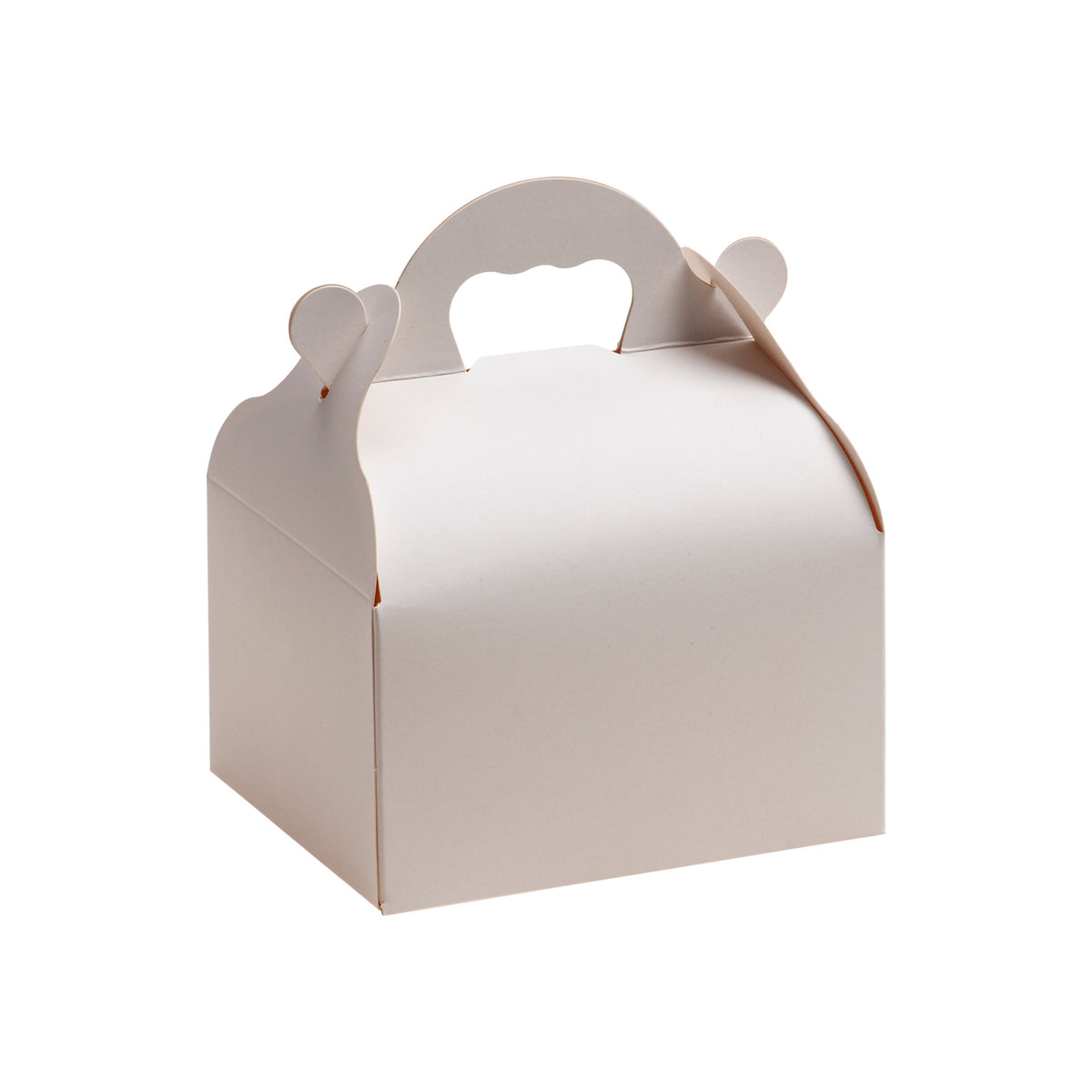 WHITE CARDBOARD CAKE BOX WITH HANDLES 10X12X7CM