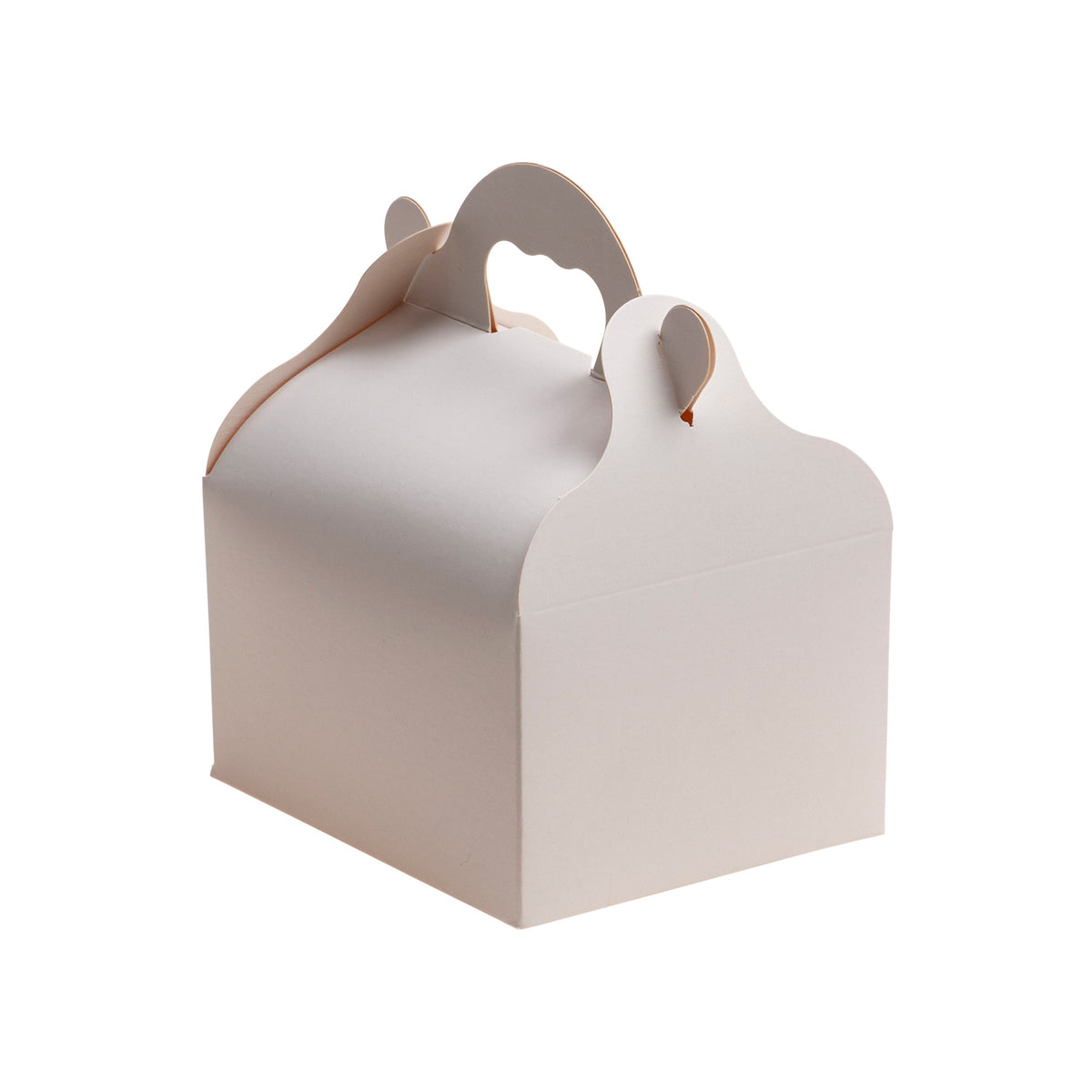 WHITE CARDBOARD CAKE BOX WITH HANDLES 10X12X7CM