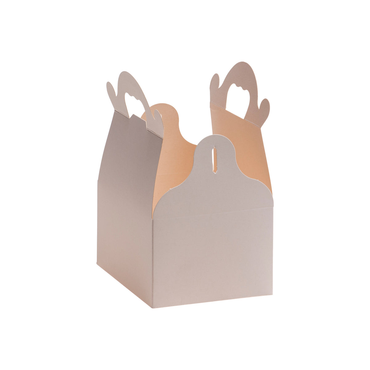 WHITE CARDBOARD CAKE BOX WITH HANDLES 10X12X7CM